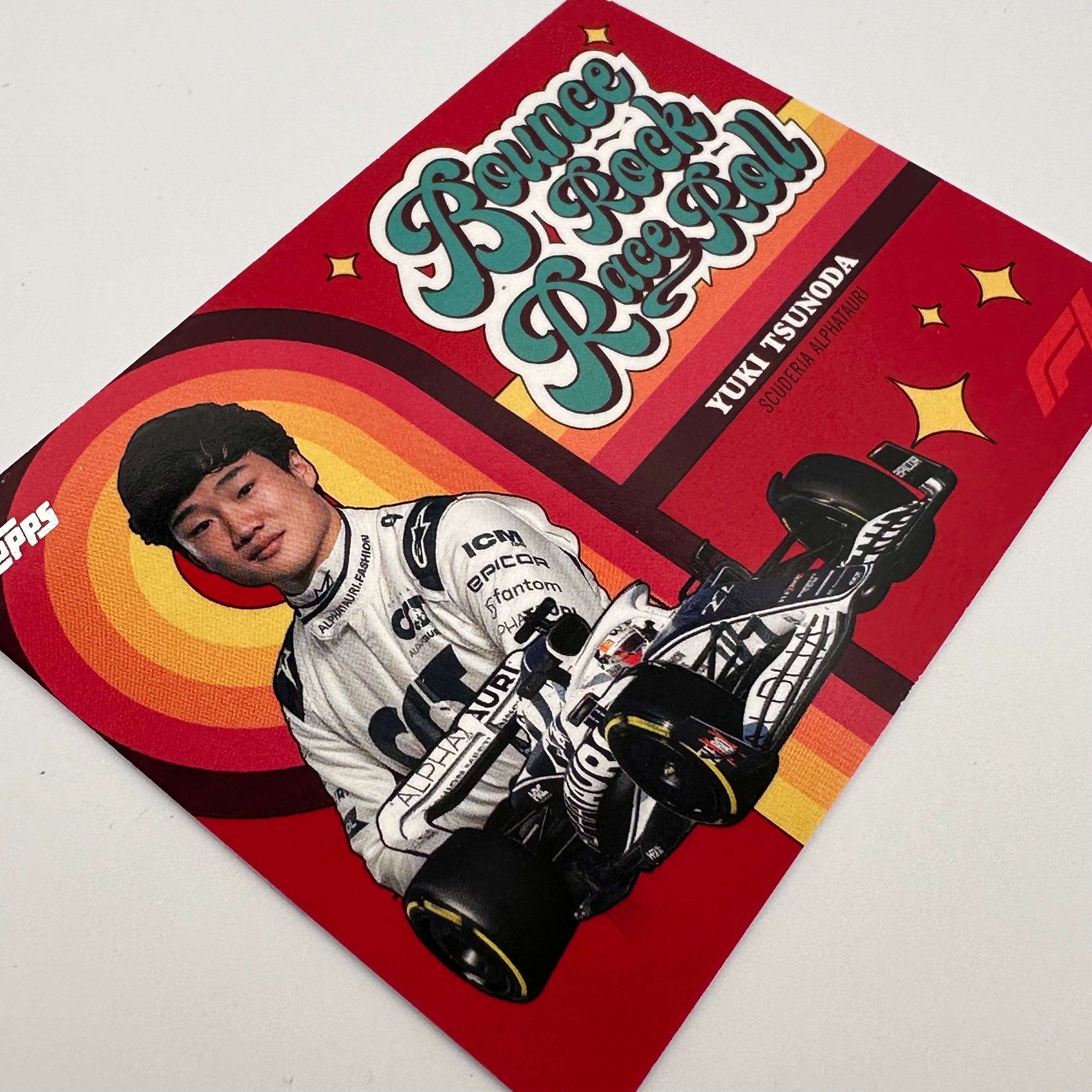 2022 Topps Formula 1 Yuki Tsunoda #5/5 Red Bounce Rock Race Rolle Trading Card - Perfect for F1 Collectors, Racing Fans, and Sports Memorabilia Enthusiasts