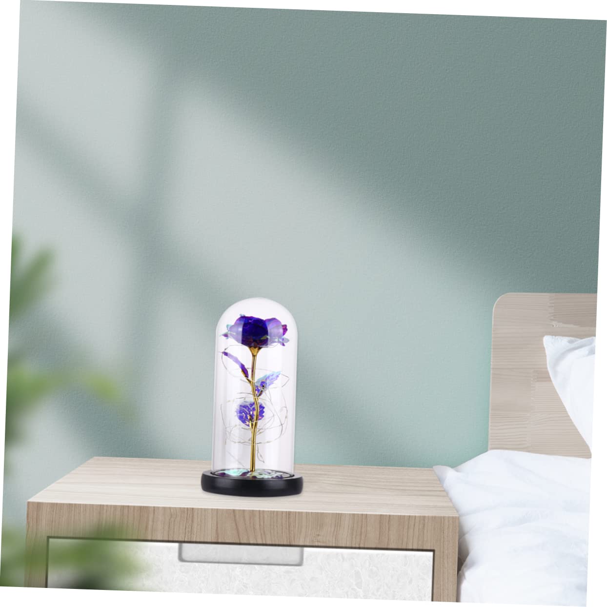 Yardenfun Eternal Flower Lamp - Glass Rose LED Night Light for Home Decor, Bedroom, Living Room, Romantic Gifts for Women