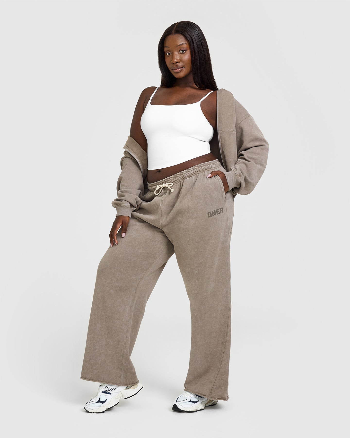 Raw Lounge Wide Leg Joggers for Women - Soft Washed Warm Sand Color Comfortable Yoga Pants - Perfect for Home, Lounge, Travel and Casual Wear