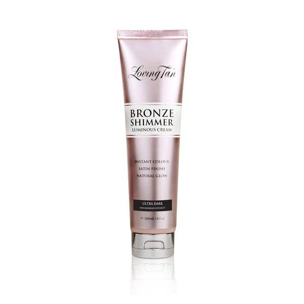 Loving Tan Bronze Shimmer Luminous Cream - 2 Hour Express Self Tanner for Face & Body, Natural Looking Sunless Tanning Lotion with Hydrating Formula - Perfect for Parties, Vacations & Everyday Glow