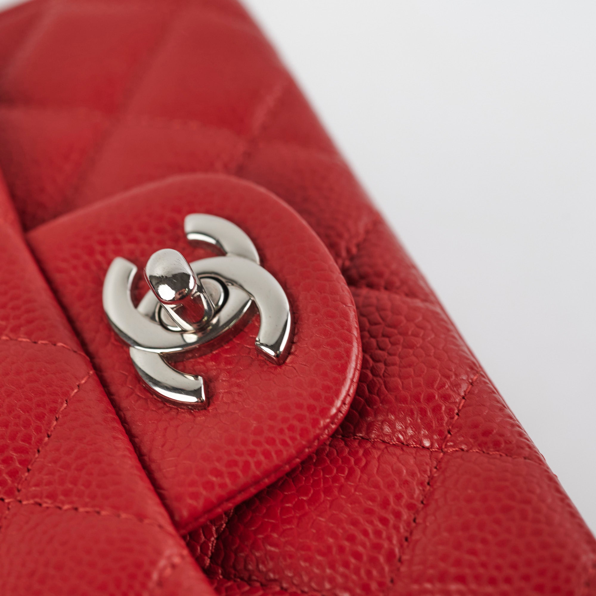Chanel Classic Flap Square Caviar Red Leather Handbag - Luxury Designer Crossbody Bag for Women | Perfect for Date Nights, Parties & Special Occasions