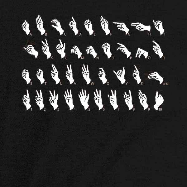 Pop Threads American Sign Language Alphabet Graphic Tee - ASL Communication T-Shirt for Men | Casual Wear, Deaf Awareness & Everyday Outfit
