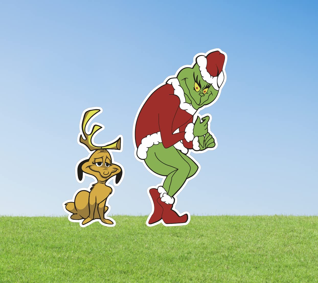 Double-Sided Who Ville Yard Sign - 3ft Christmas Lights Decor for Outdoor Holiday Display