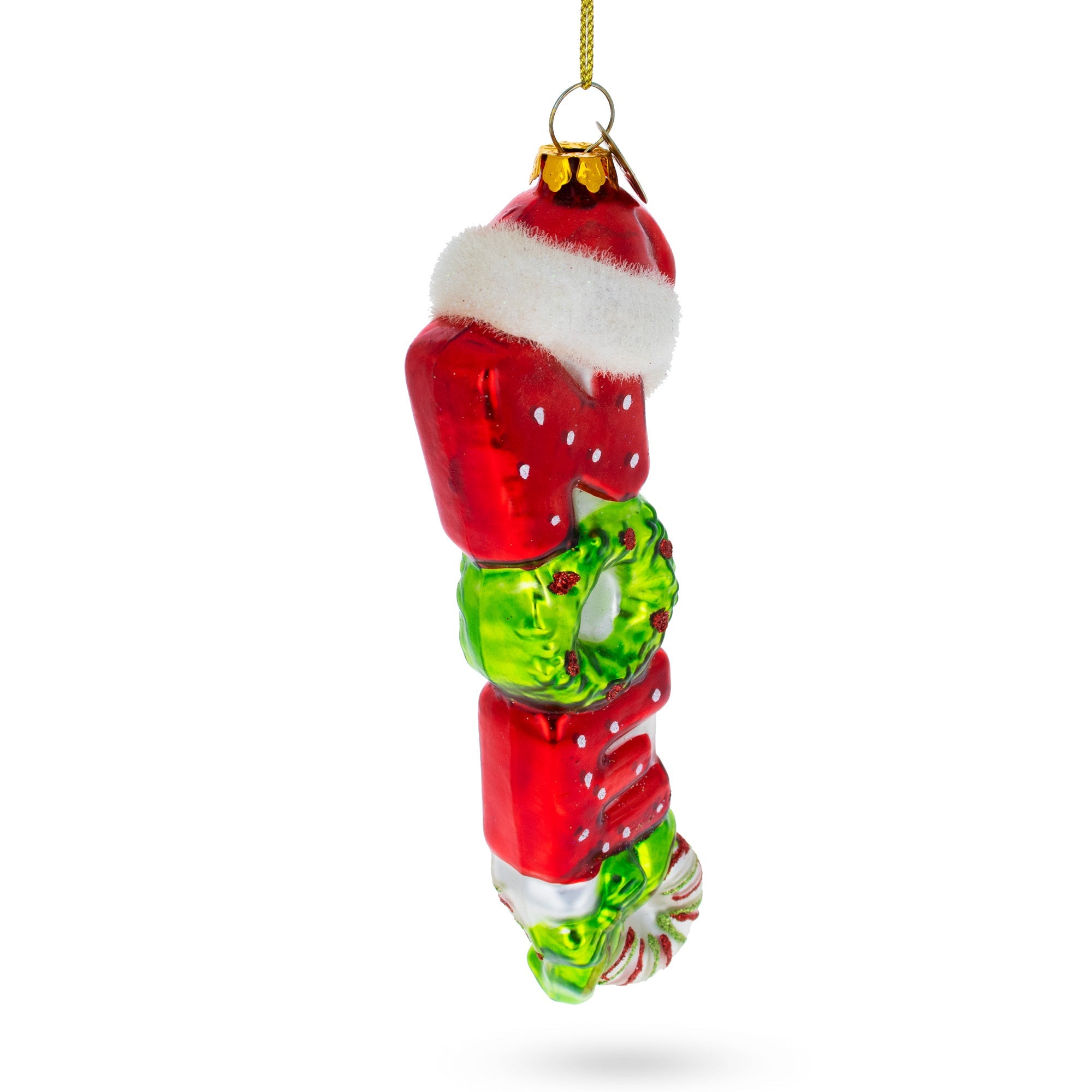 Santa Hat Glass Christmas Ornament - Noel Sign Holiday Decoration for Tree, Home & Festive Party Decor