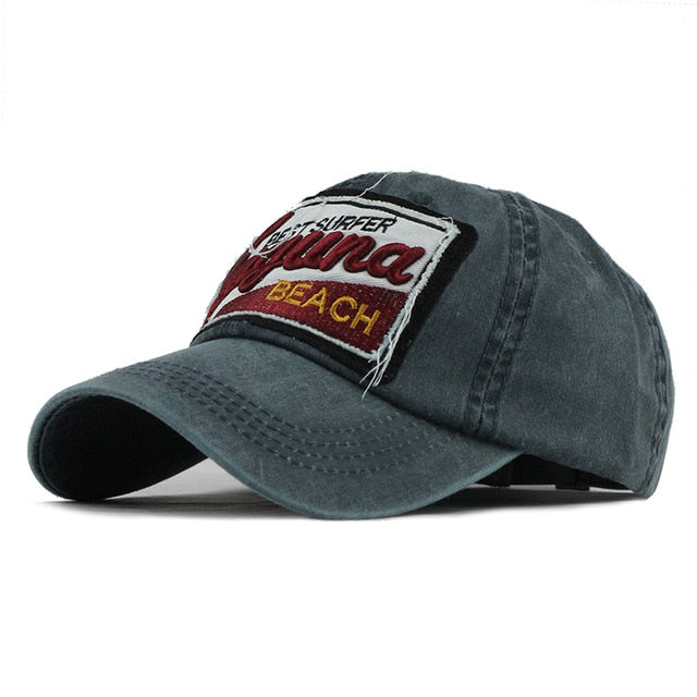 Best Surfer Laguna Embroidered Washed Cotton Baseball Cap for Men & Women - Perfect for Beach, Surfing, Outdoor Activities & Casual Wear