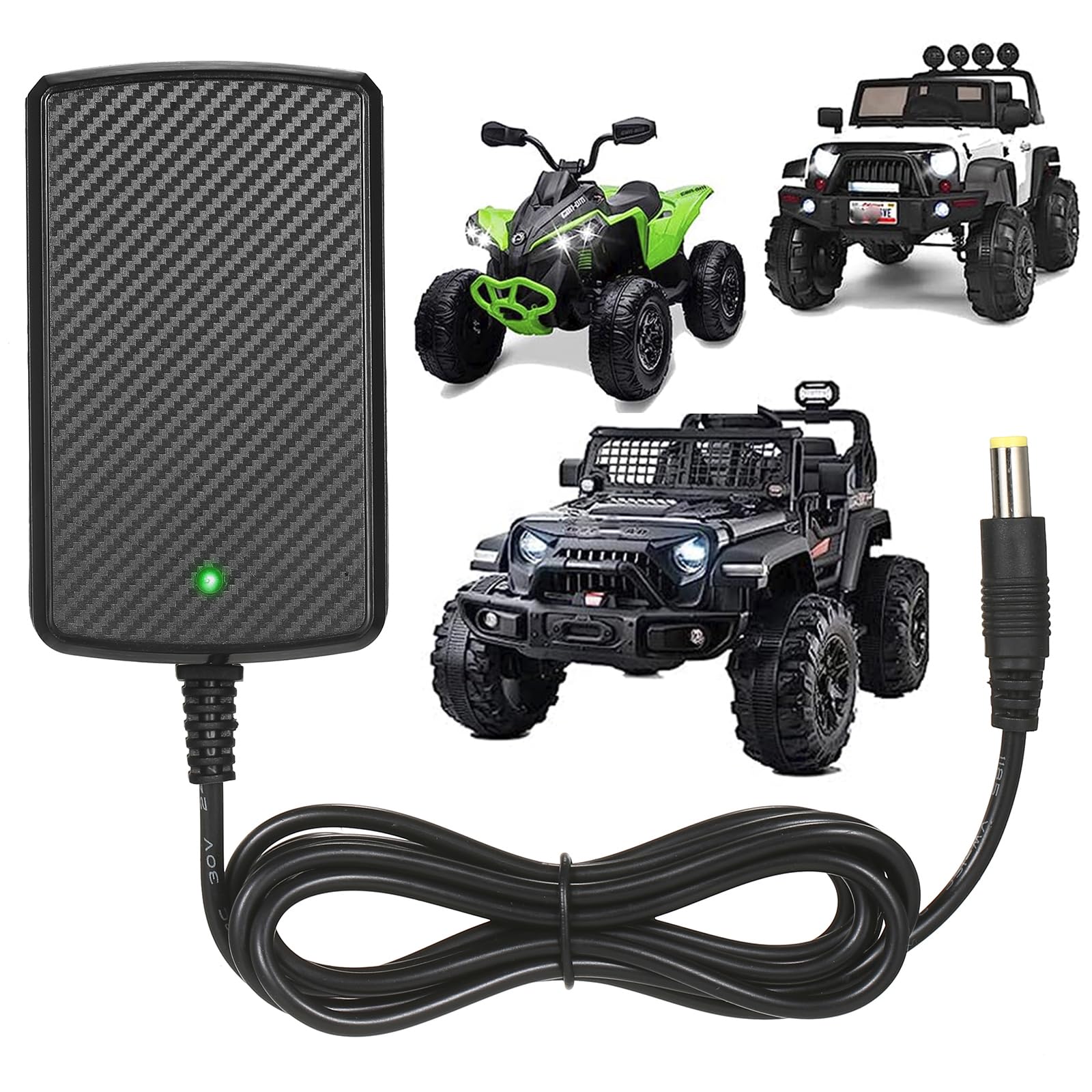 24V Battery Charger for Kids Ride-On Cars - Compatible with Wrangler, SUV, Kid Trax, Dynacraft, Jeep, ATV, Quad & Disney Electric Vehicles | Fast Charging & Safe Power Supply for Outdoor Play & Backyard Fun