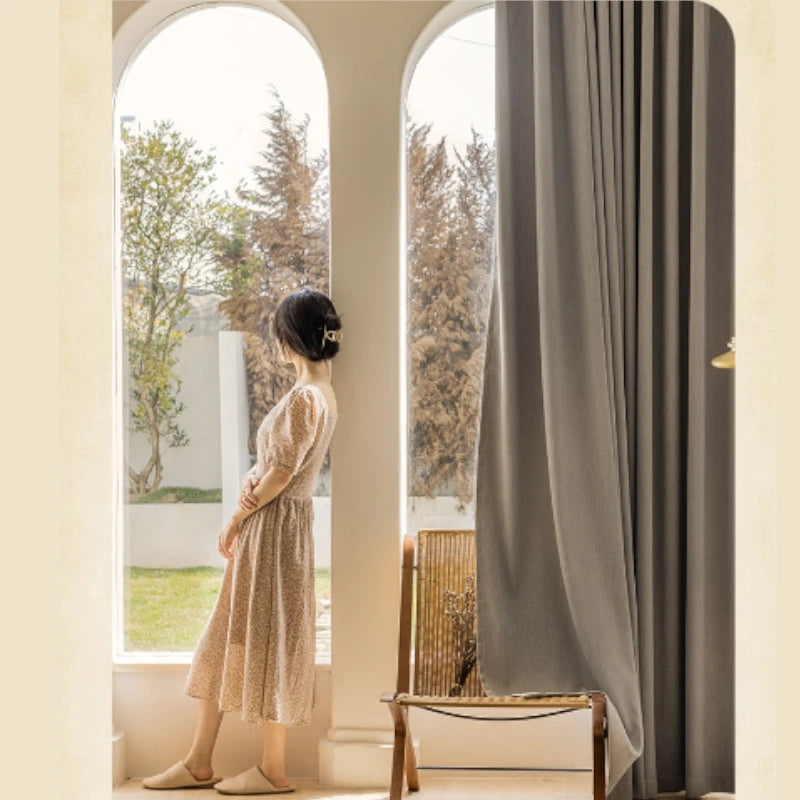 Claire Polyester Wavy Pattern Curtain Swatch - Elegant Window Treatment for Living Room, Bedroom & Home Decor