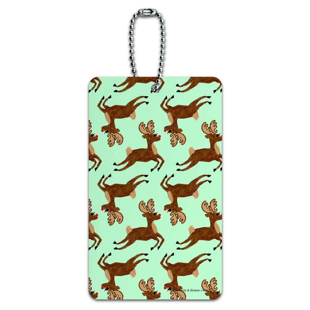 Festive Prancing Reindeer Christmas Luggage Tag - Durable Suitcase ID Tag for Travel Bags & Carry-Ons - Perfect Holiday Gift for Christmas Travel & Vacation