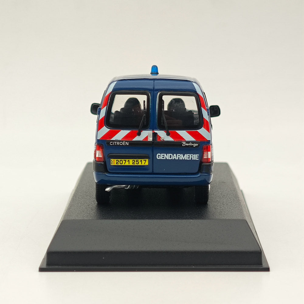 1/43 Scale Norev CITROEN BERLINGO 2007 Gendarmerie Police Diecast Model Car - Blue Collectible Vehicle for Display & Gift (French Police Car Collection)