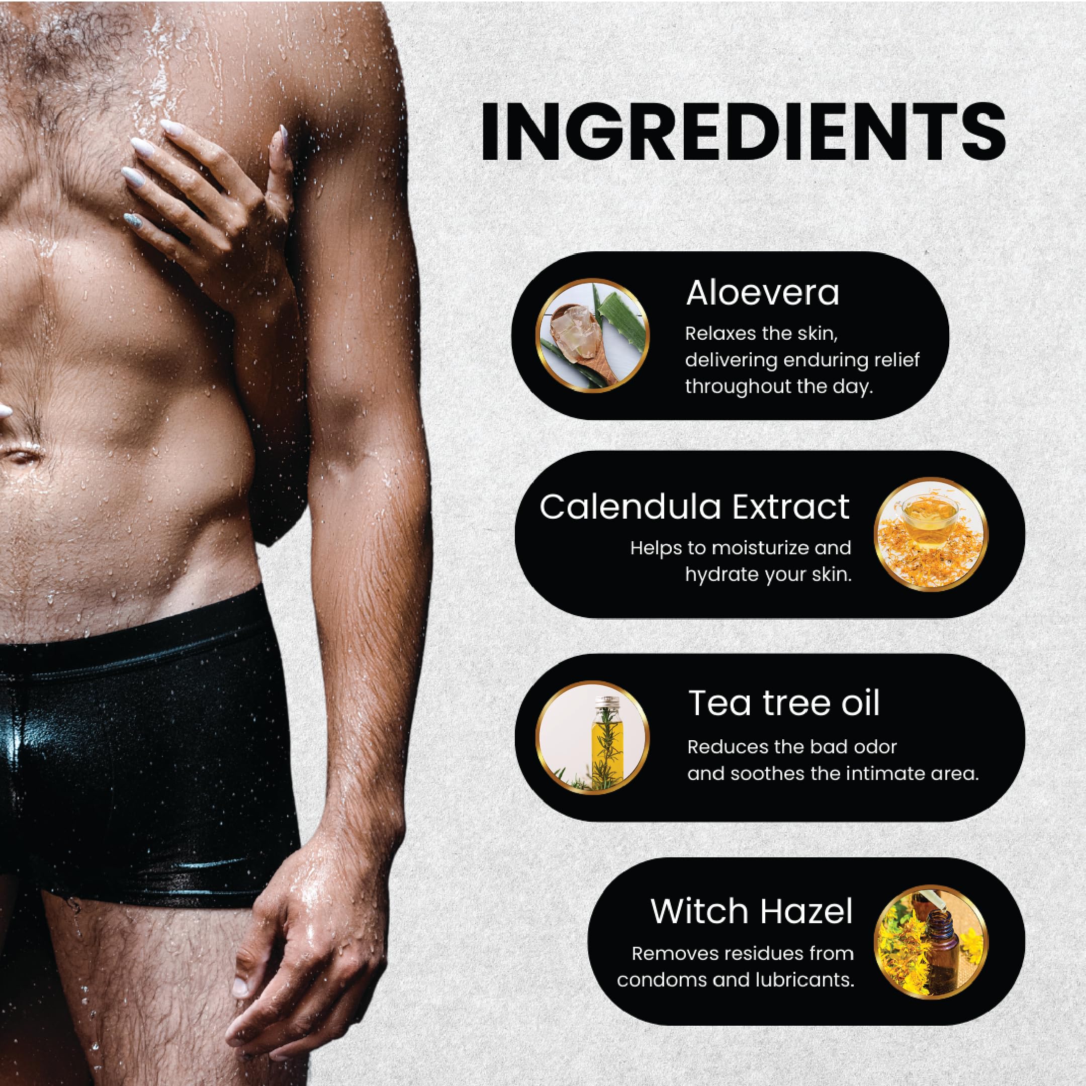 Skin Elements Men's Intimate Wash Jumbo Pack with Refill - 14.2 fl oz pH Balanced Foaming Wash for 180 Days | Tea Tree Oil Formula Prevents Odor | Gentle Genital Hygiene for Daily Use | Ideal for Gym, Travel & Active Lifestyles