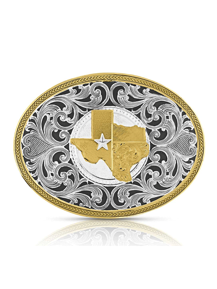 Montana Silversmiths 43210G Lone Star Texas State Filigree Buckle - Gold & Silver Western Belt Buckle for Cowboy Boots & Jeans | Perfect for Rodeo, Country Music Festivals & Western Fashion