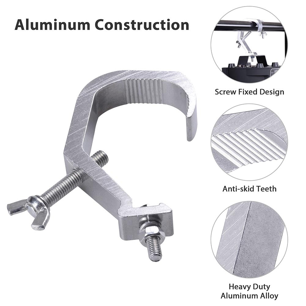 5.6x5.6 Inch Heavy Duty Stage Light Hook - DJ Lighting Clamp Mount for Party, Concert & Theater Equipment - Secure Clamp for Spotlights, Par Cans & Stage Lights