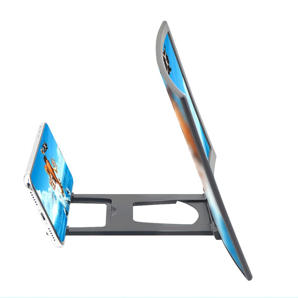 BESPORTBLE Universal Phone Stand Holder with Screen Magnifier - Adjustable Mobile Phone Mount Bracket for Curved & Flat Screens - Perfect for Watching Movies, Video Calls, and Hands-Free Viewing