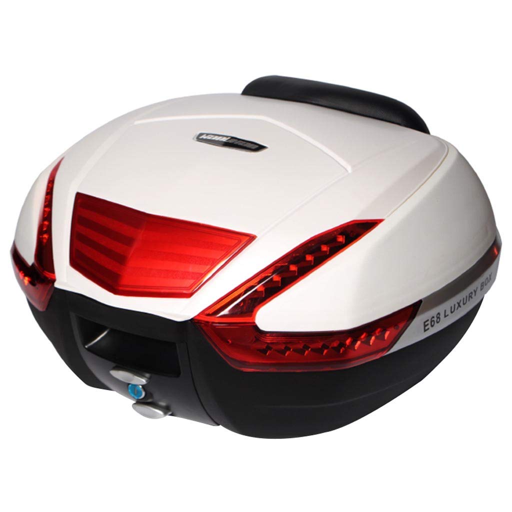 Roscloud® Motorcycle Trunk - 38L/48L Quick Release Electric Tail Storage Box with LED Light | Waterproof Shockproof Luggage & Helmet Storage | Perfect for Touring, Commuting & Road Trips