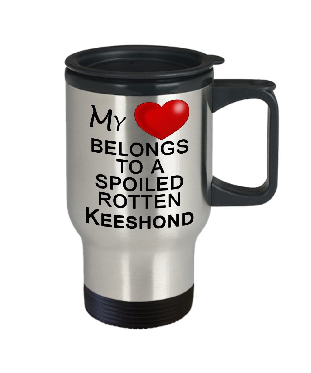 Keeshond Dog Lover Travel Mug - Insulated Coffee Cup with Cute Keeshond Design - Perfect Gift for Dog Owners - Great for Travel, Office & Home Use