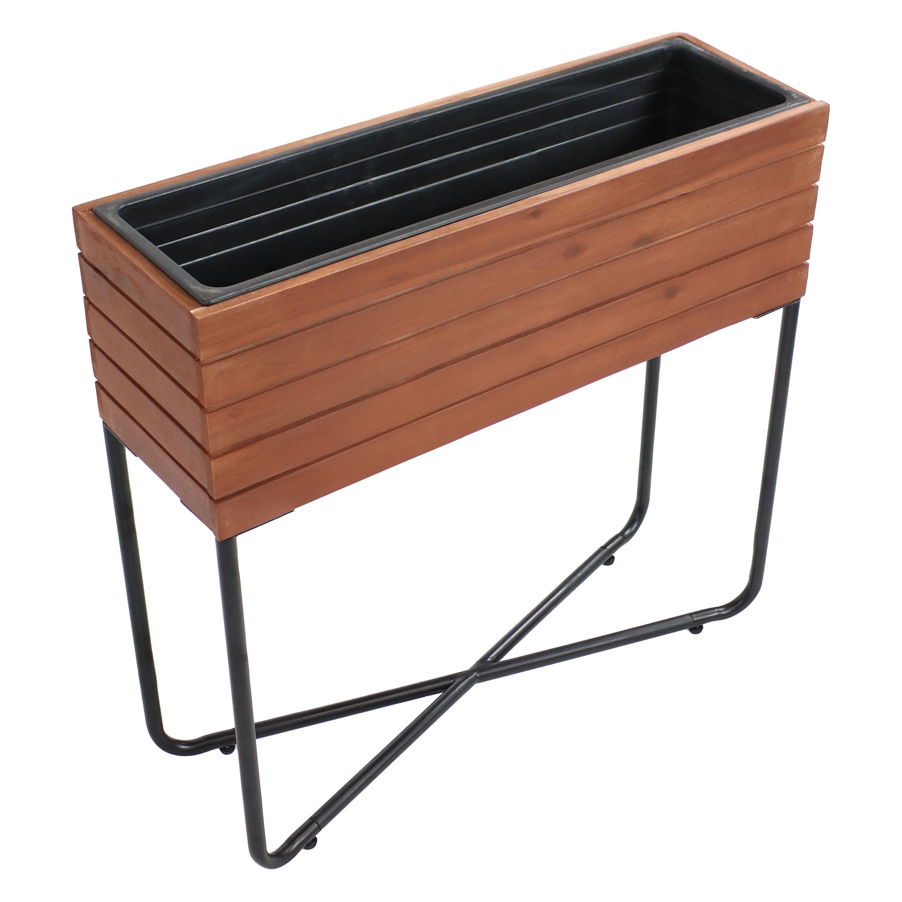 Premium Acacia Wood Raised Garden Bed with Legs - Natural Oil Finish for Outdoor Gardening, Patio, and Backyard Decor