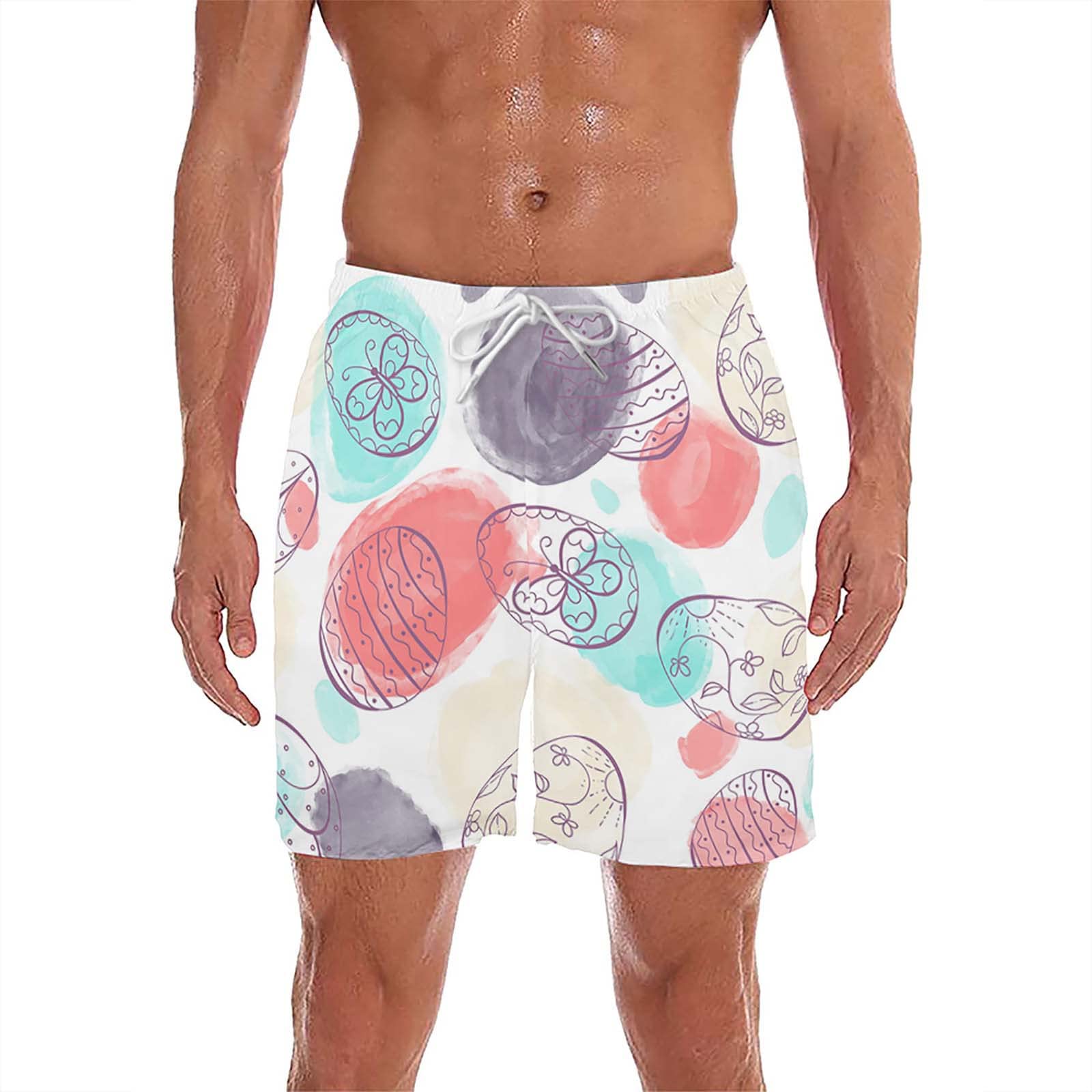 Men's Easter Print Jogger Shorts - Casual Loose Fit Summer Beach Shorts with Pockets | Comfortable Sweatpants for Outdoor Activities, Gym & Vacation