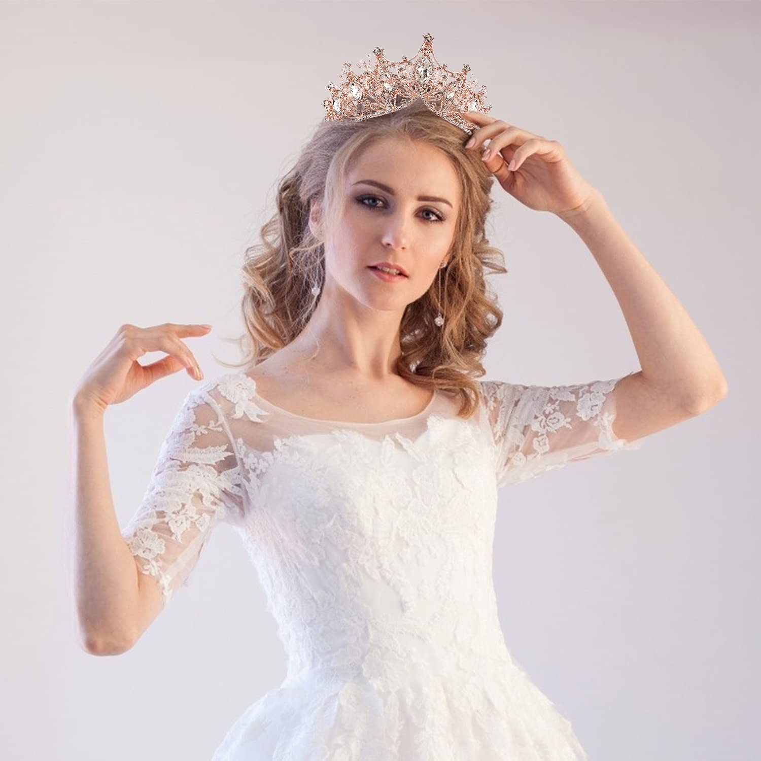 COCIDE Rose Gold Tiara Crown for Women & Girls - Crystal Headband for Mermaid Queen, Princess Hair Accessories | Perfect for Birthday Parties, Weddings, Prom, Halloween Costume & Cosplay