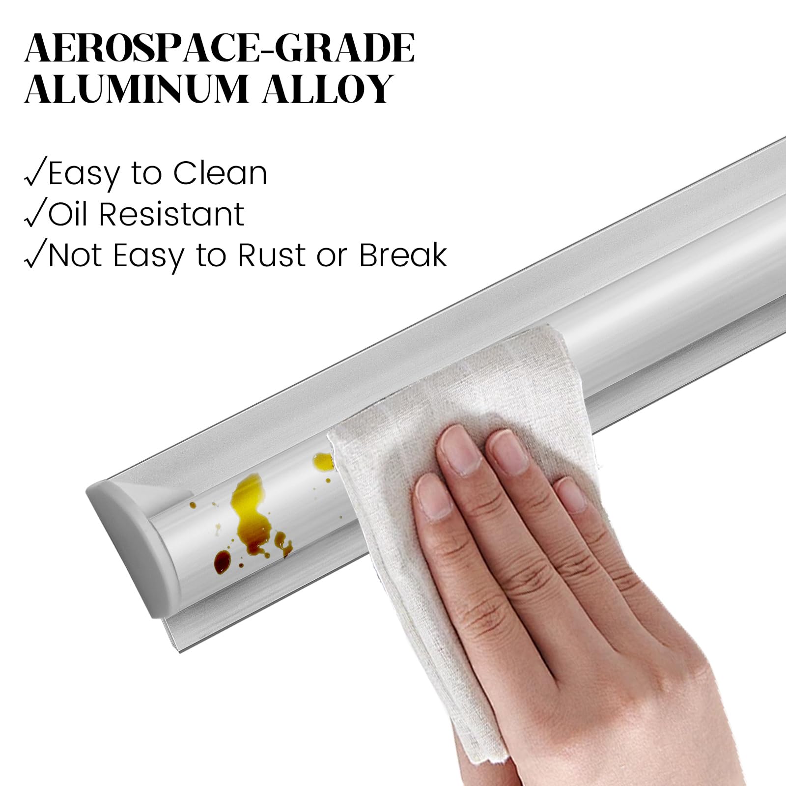 No-Drill Self-Adhesive Aluminum Receipt Holder for Restaurants - Easy to Clean Kitchen Order Ticket Strip for Office, Cafe & Commercial Use - Perfect for Organizing Bills, Tickets & Receipts in Food Service Businesses