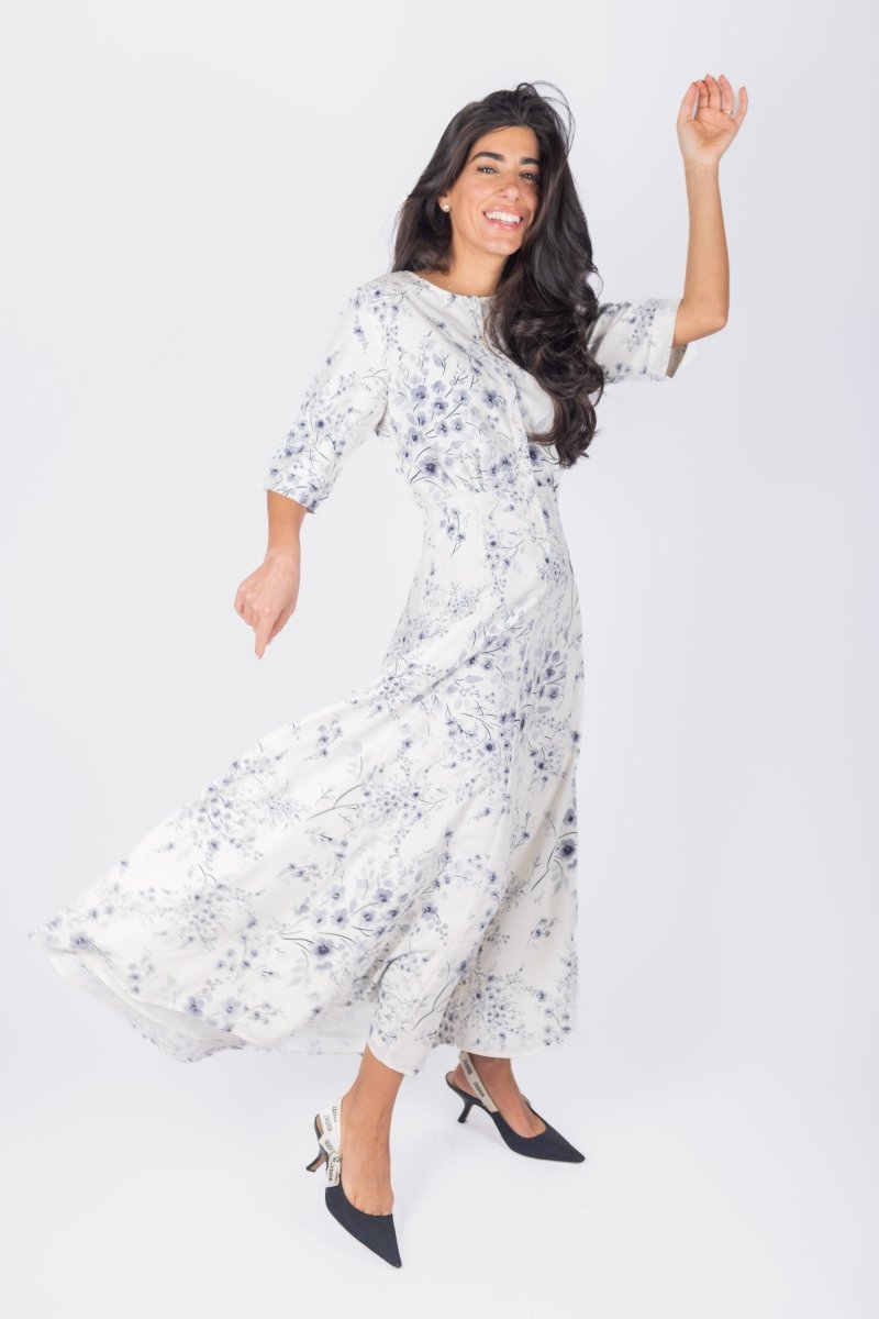 SHANA DRESS in Grey - Elegant Women's Casual Dress for Everyday Wear | Perfect for Office, Date Night & Summer Outfits