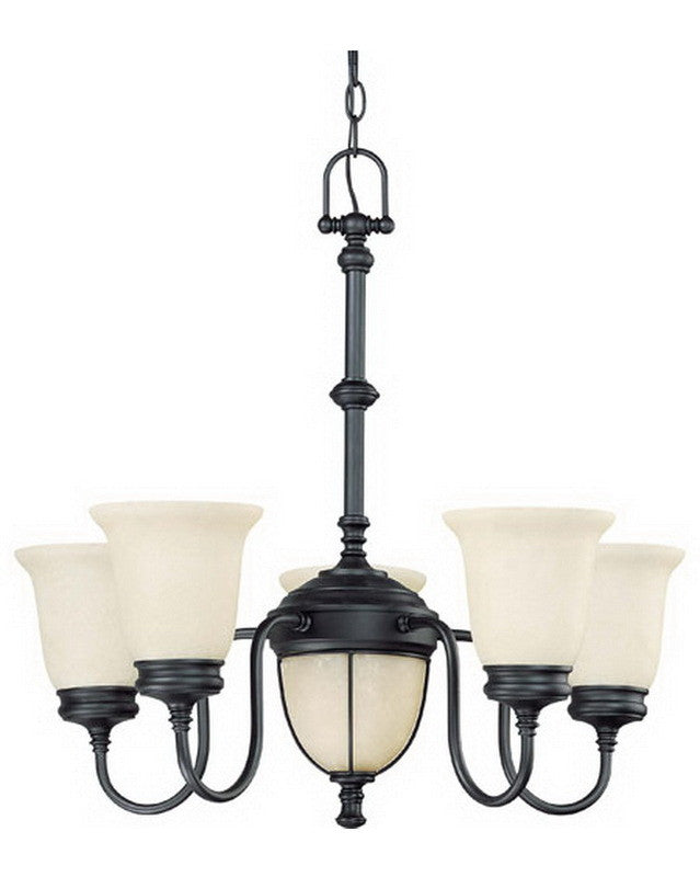 Nuvo Lighting 60 2807 Salem Collection 7-Light Chandelier in Aged Bronze Finish - Elegant Dining Room & Entryway Lighting Fixture for Home Decor