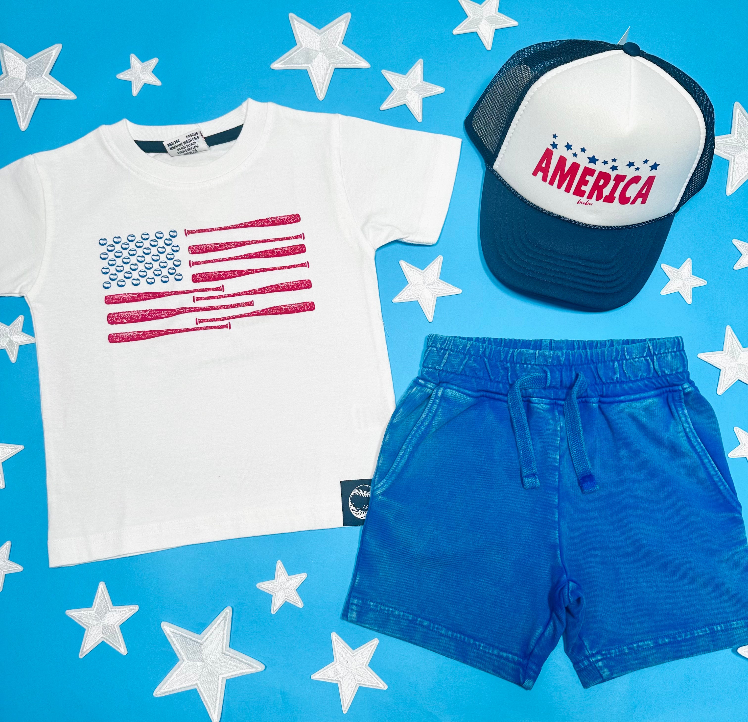 American Flag Baseball T-Shirt - Patriotic Graphic Tee for Men & Women - Comfortable Cotton Shirt for Sports, Games & Casual Wear