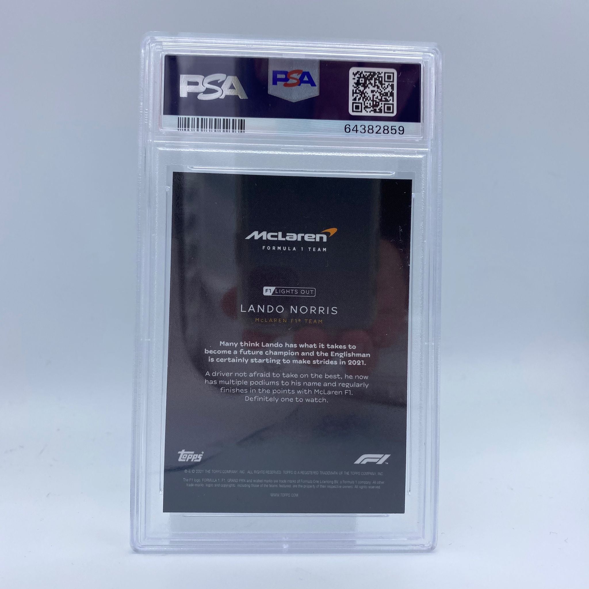 PSA 9 Lando Norris 2021 Topps Chrome Formula 1 F1 Drivers Rainbow Foil Card - Perfect for F1 Collectors, Racing Fans & Sports Memorabilia Enthusiasts