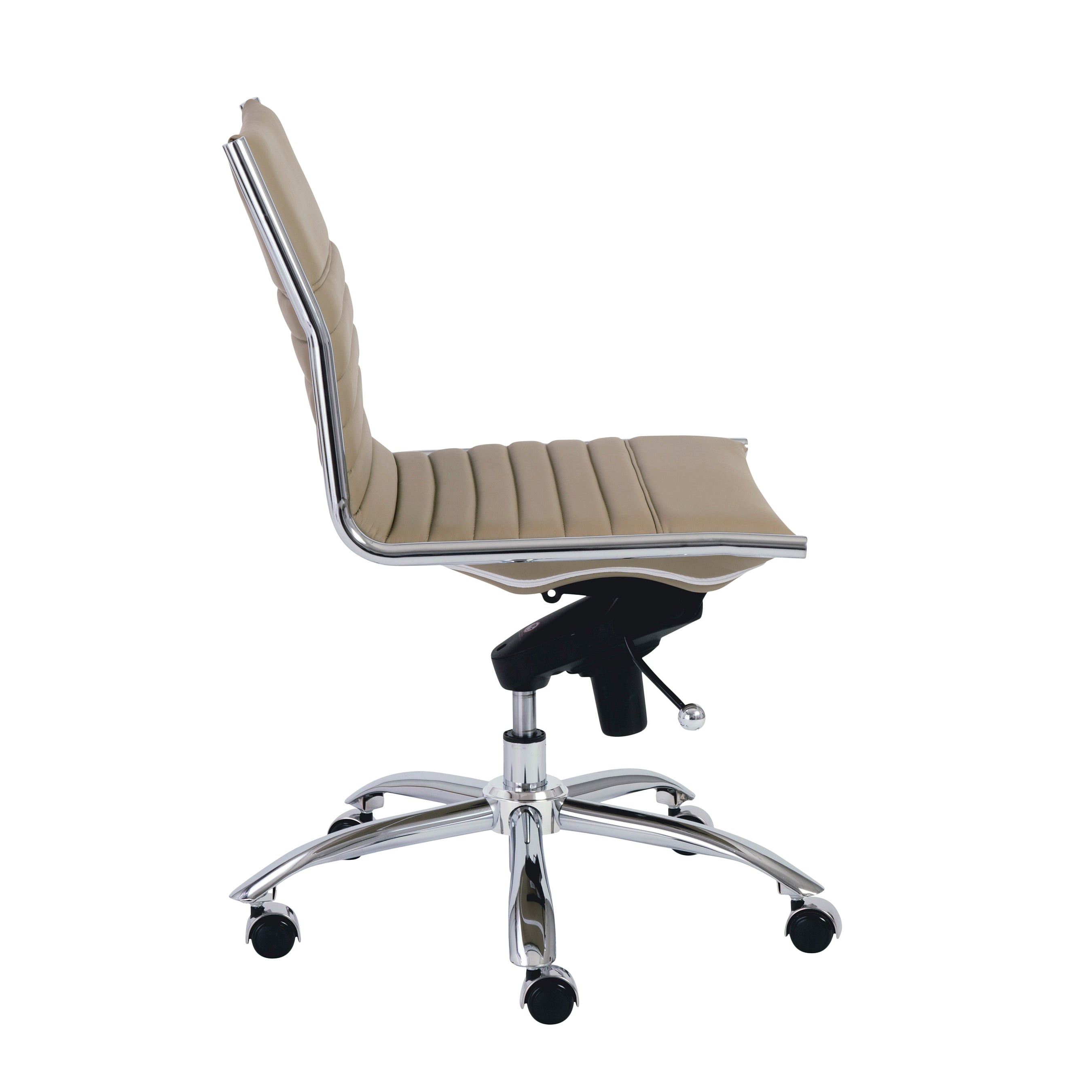Euro Style Dirk Low Back Office Chair - Armless Ergonomic Design with Chrome Steel Base for Home, Office & Workspace Comfort