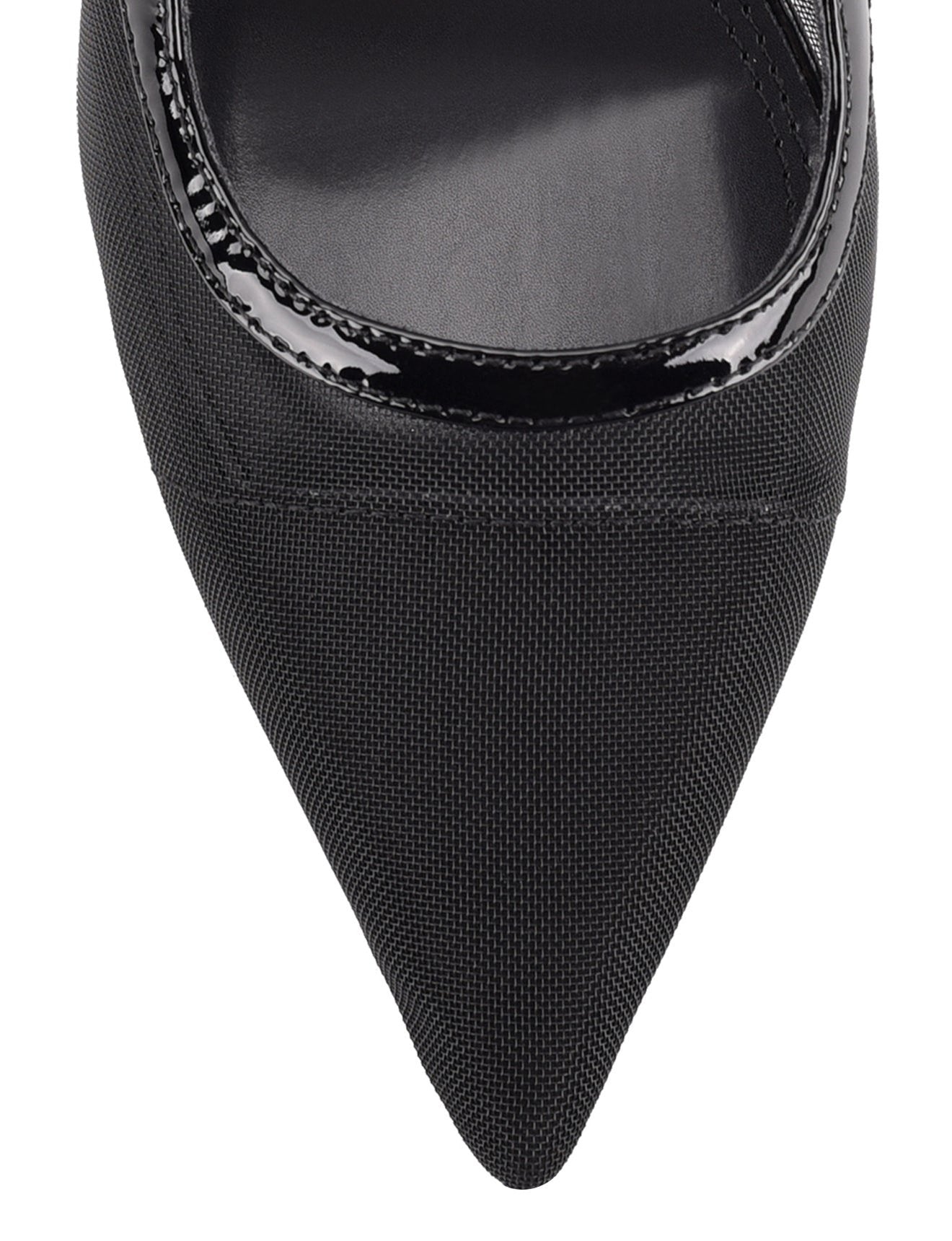 Elegant Sissy Pointed Toe Slingback Heels - Black Patent Leather & Mesh Women's Dress Shoes for Party, Wedding & Formal Occasions