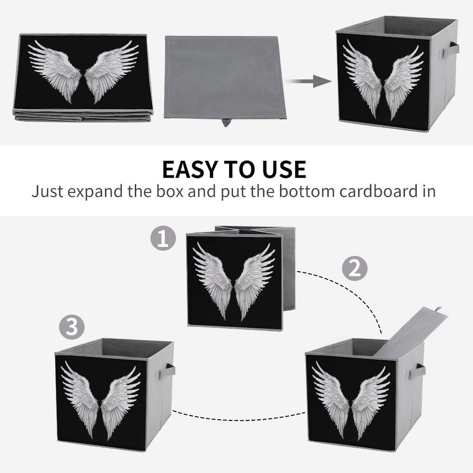 Foldable Storage Cubes with Handles - 6PCS for Home & Office Organizing