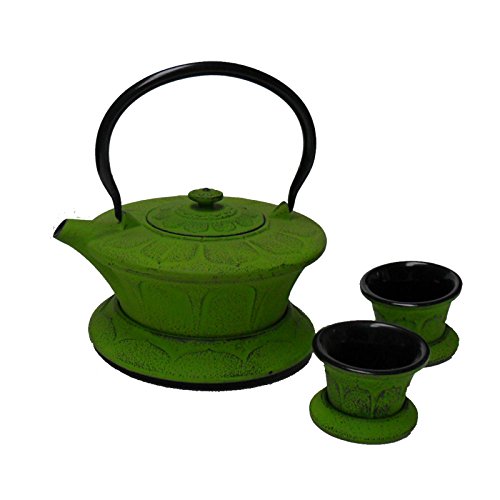 Premium Cast Iron Tea Set - 25oz Japanese Tetsubin Teapot with 2 Cups, Perfect for Traditional Tea Ceremonies & Home Relaxation