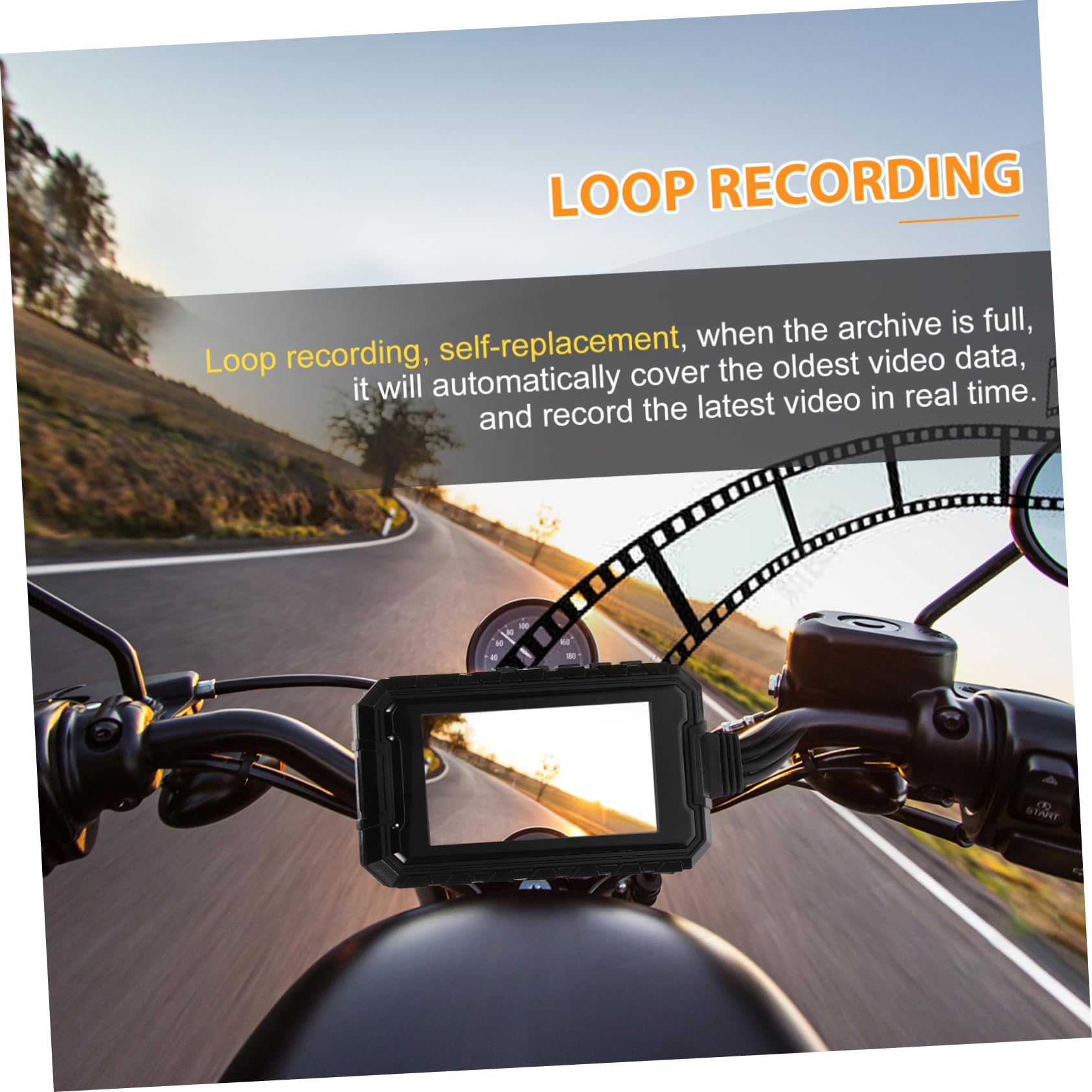 Hemobllo 3.0 Inch LCD Waterproof Motorcycle Action Camera with Anti-Shake & Night Vision - HD Bike Rear View Recorder for Cycling, Off-Road & Adventure Riding