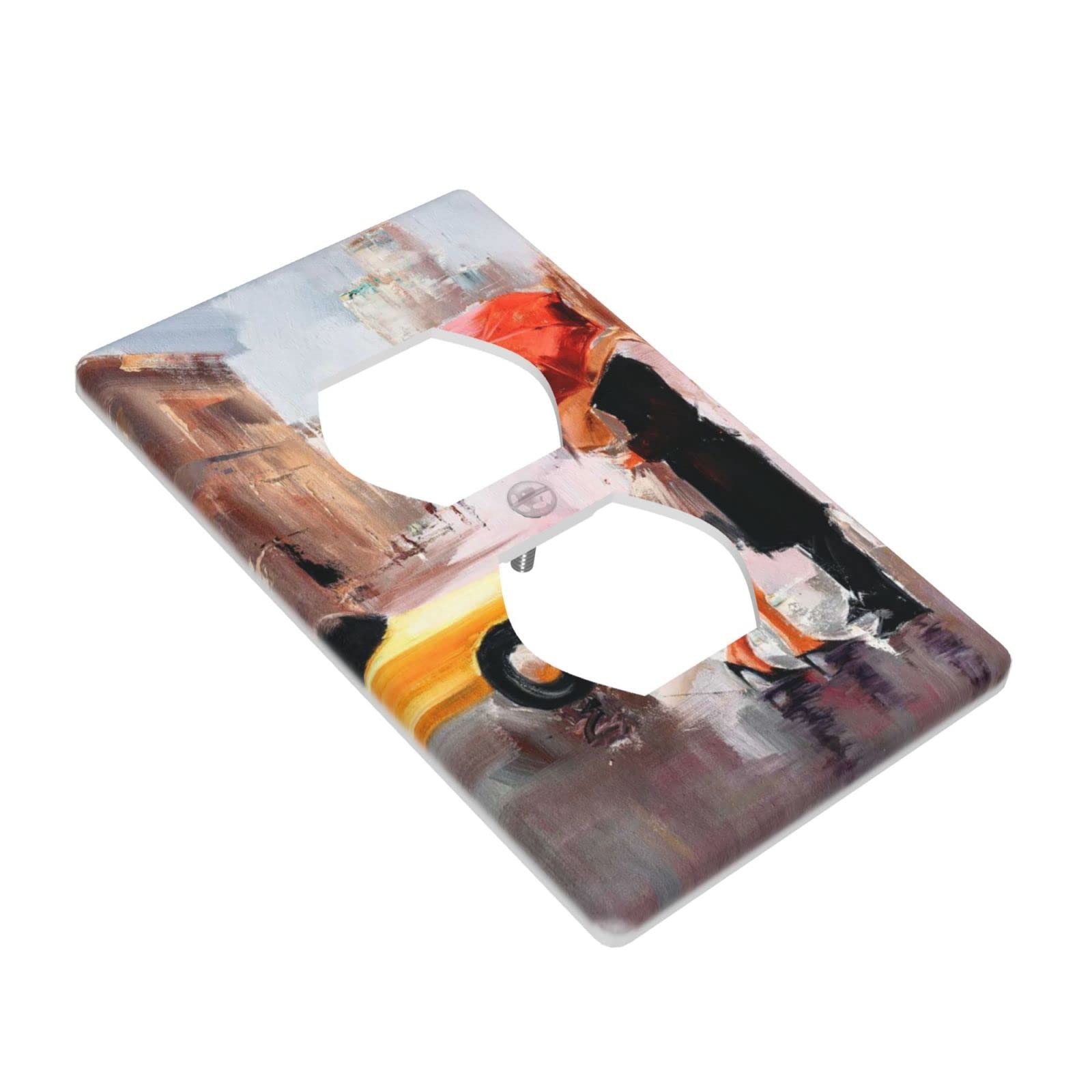 Abstract Oil Painting Couple Kissing in the Rain Light Switch Cover - Decorative Wall Plate for Home & Office - Perfect for Bedroom, Living Room, or Romantic Gift