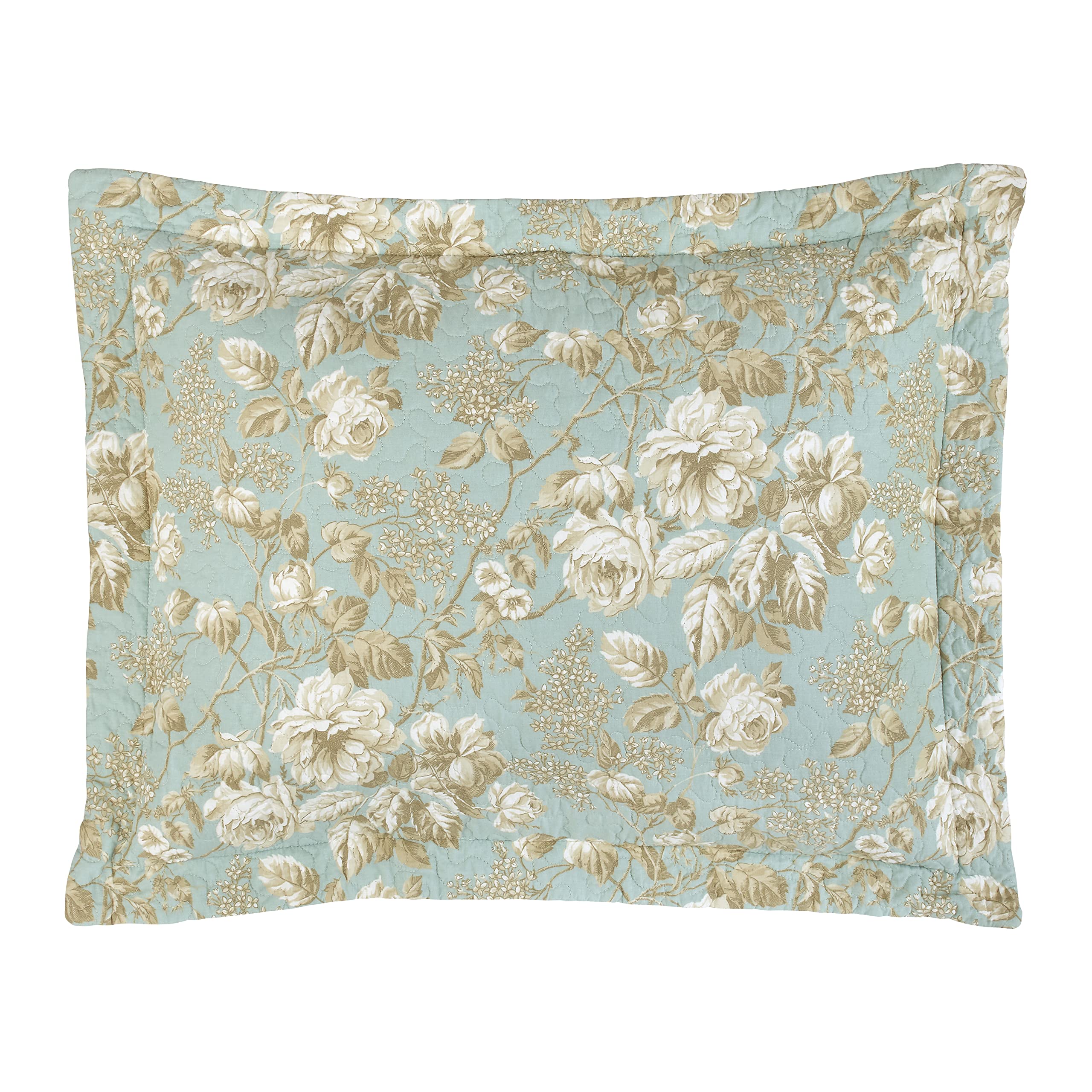 Laura Ashley Home - Queen Size Reversible Cotton Quilt Set with Matching Shams, Brompton Green - All Season Bedding for Comfort & Style | Perfect for Master Bedroom, Guest Room & Cozy Home Decor