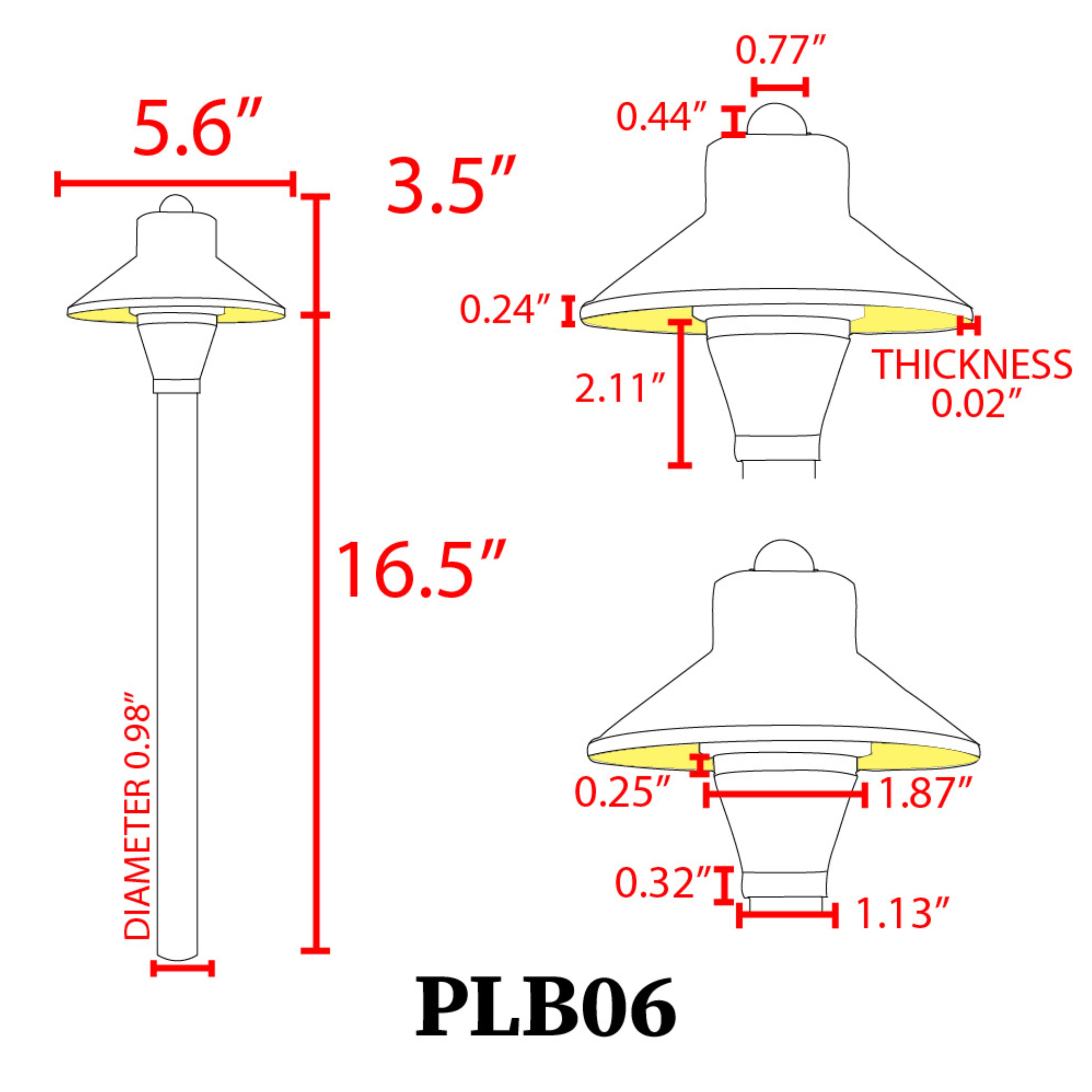 PLB06 4x/8x/12x Pack 12V G4 Snub Low Voltage Heavy Duty Cast Brass Outdoor LED Pathway Light 3W 3000K - Perfect for Garden Walkways, Driveways, and Landscape Lighting