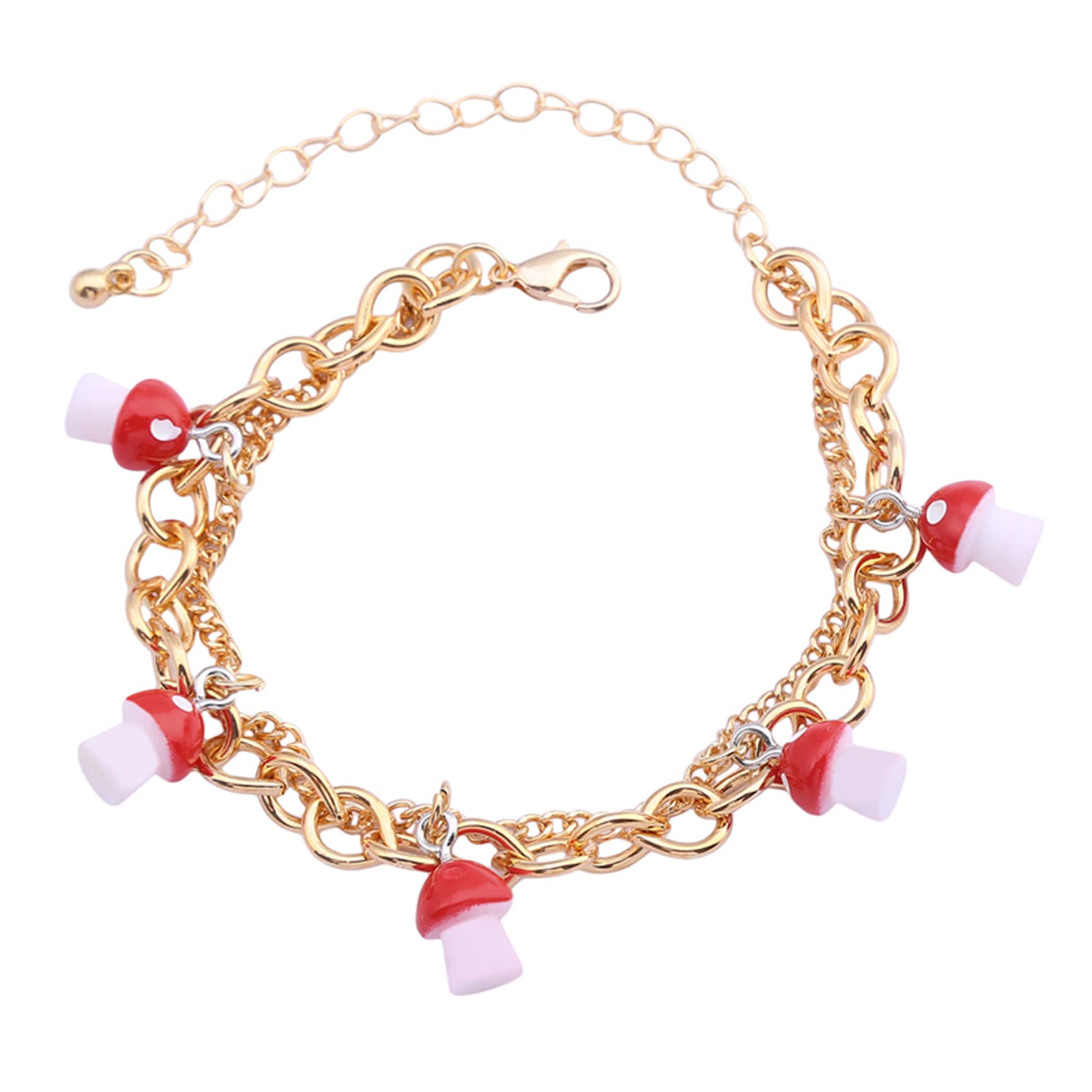 Minimalist Double Layer Mushroom Bracelet for Women - Dainty Boho Jewelry Gift for Her - Perfect for Casual Wear, Festivals & Everyday Accessories