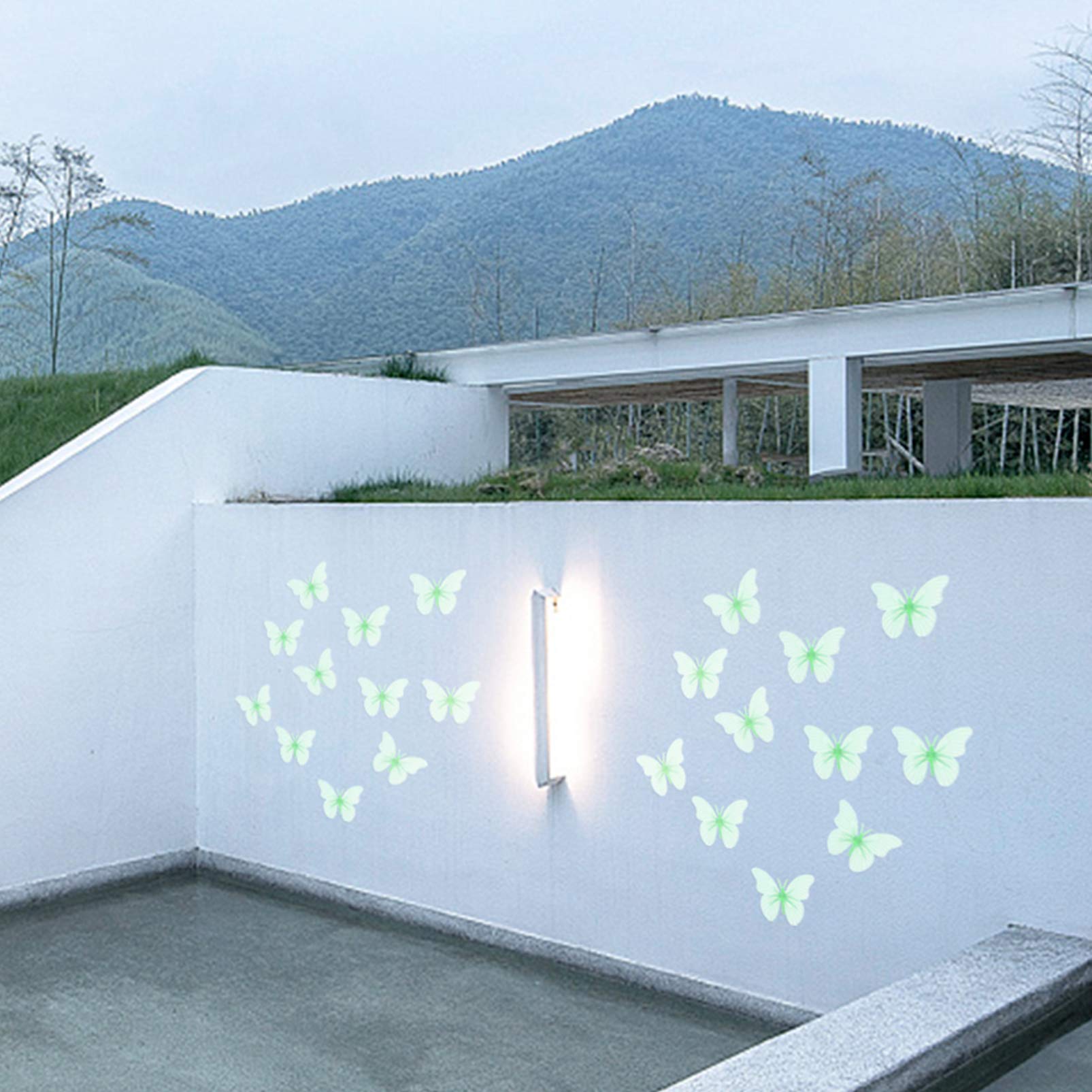 EXCEART 20pcs Glow in The Dark Stickers - 3D Wall Decals for Kids Room, Light Green Luminous Wallpaper, Night Light Wall Decor, Window Stickers - Perfect for Nursery, Bedroom & Playroom Decorations