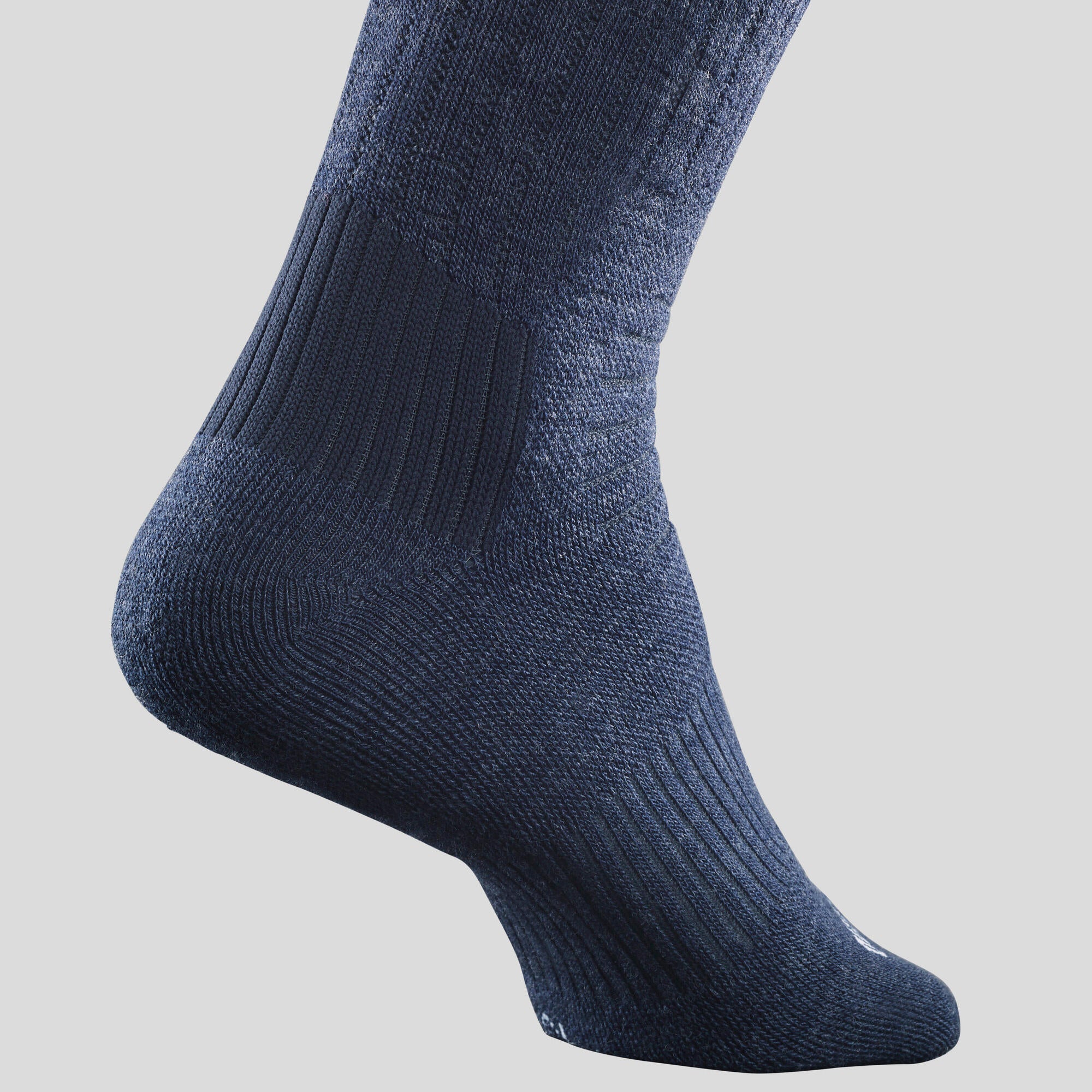 Quechua SH100 Mid Winter Hiking Warm Socks for Men & Women - 2 Pairs Pack - Thermal Wool Blend for Cold Weather Outdoor Activities