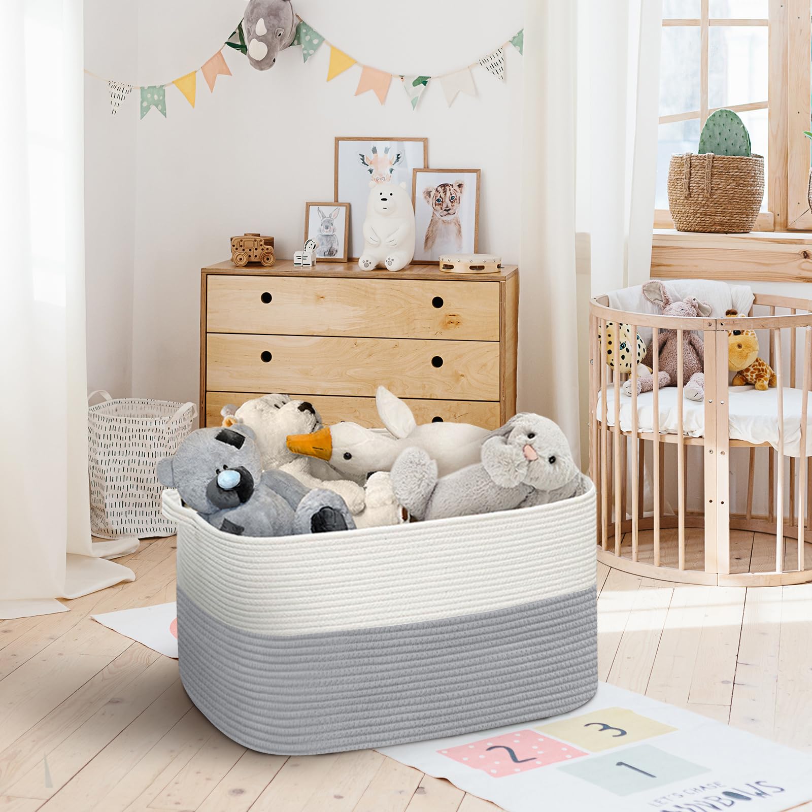 Extra Large Woven Cotton Rope Storage Basket 22