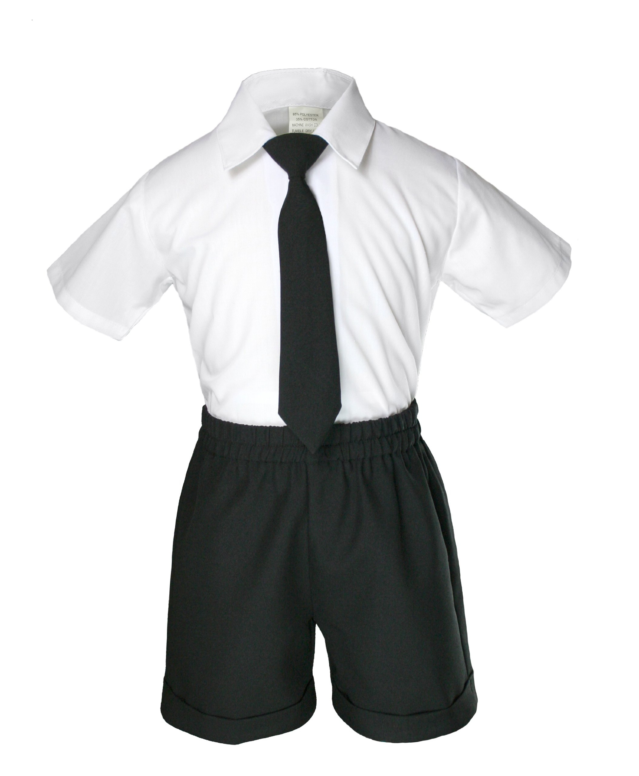 6-Piece Baby Boy Formal Suit Set - Black Toddler Shorts, Vest & Bow Tie (Sizes S-4T) | Perfect for Weddings, Parties & Special Occasions