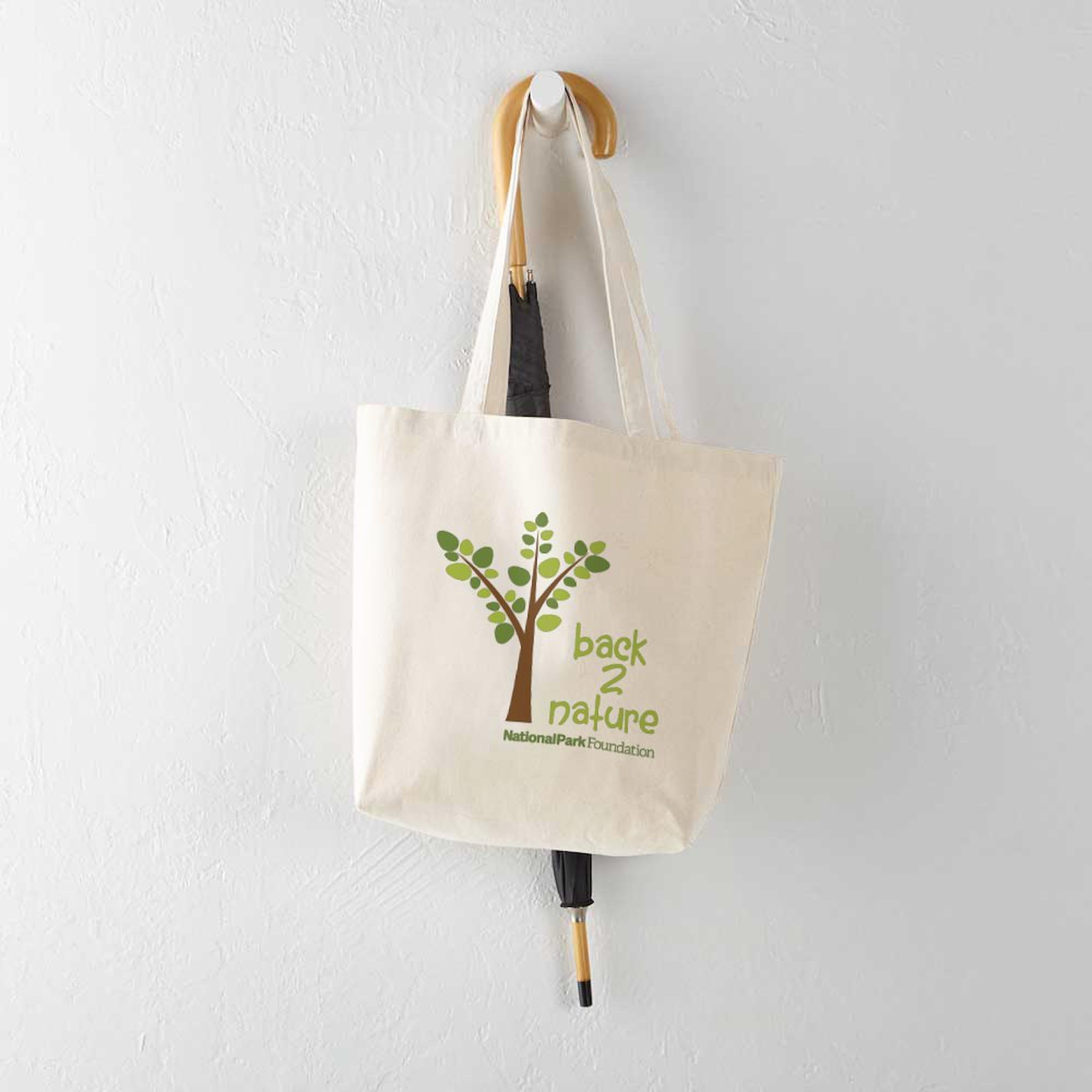 Eco-Friendly Back 2 Nature Canvas Tote Bag - Reusable Grocery Shopping Bag & Beach Tote for Women - Perfect for Farmers Market, Groceries & Outdoor Activities
