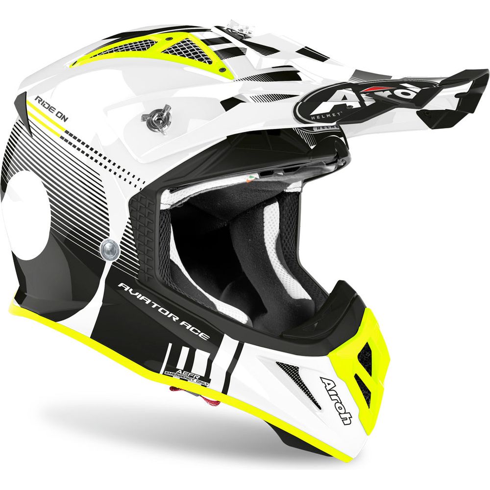 Airoh Aviator Ace Nemesi Gloss White Motorcycle Helmet - DOT & ECE Certified for Safety - Lightweight & Comfortable for Long Rides - Perfect for Street Biking, Racing & Urban Commuting