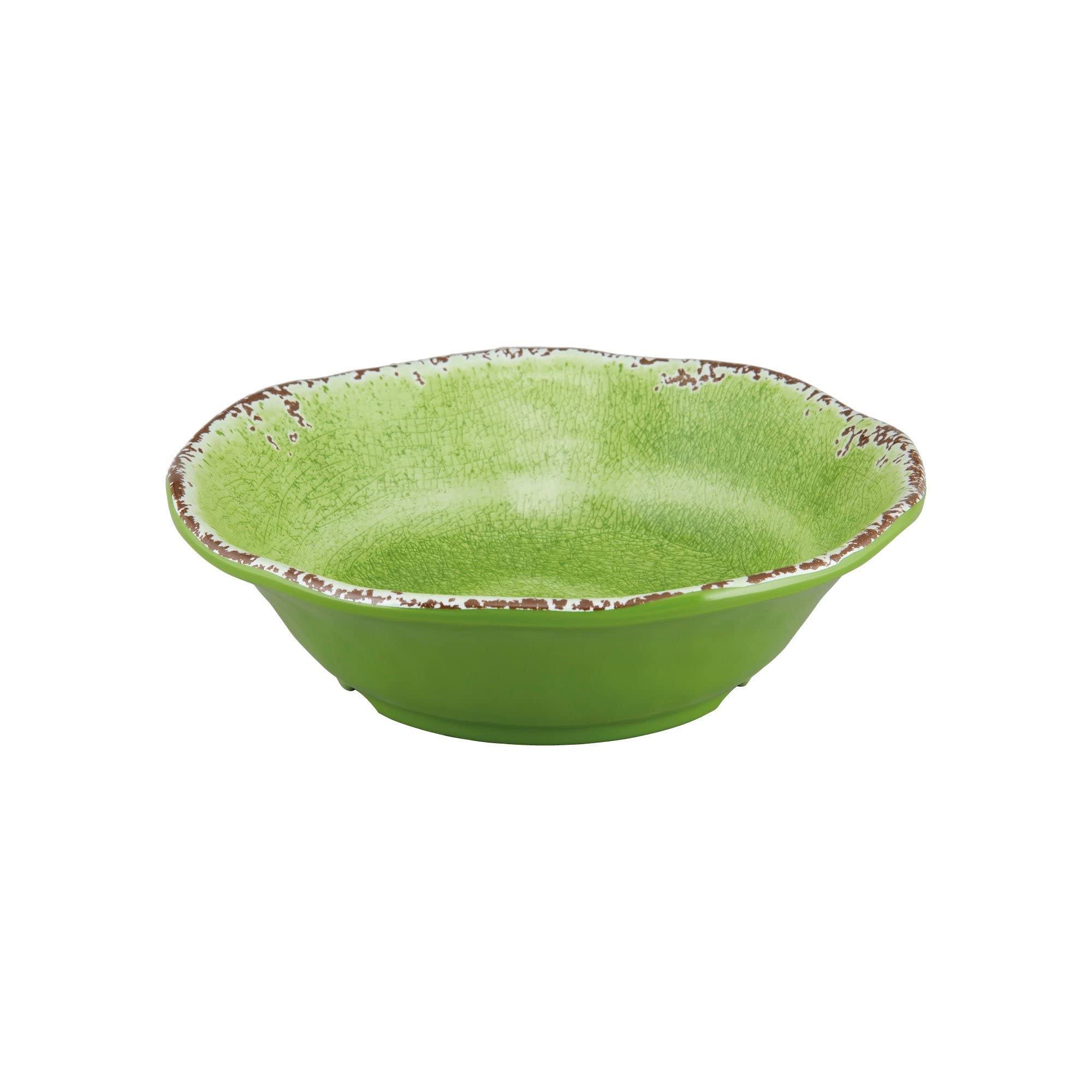 UPware 16-Piece Crackle Melamine Dinnerware Set - Durable Outdoor Dishes for Picnics, Camping & Patio Dining - Includes Plates & Bowls for 4 People - Stylish Green Crackle Design - Shatterproof & Lightweight for Easy Outdoor Use