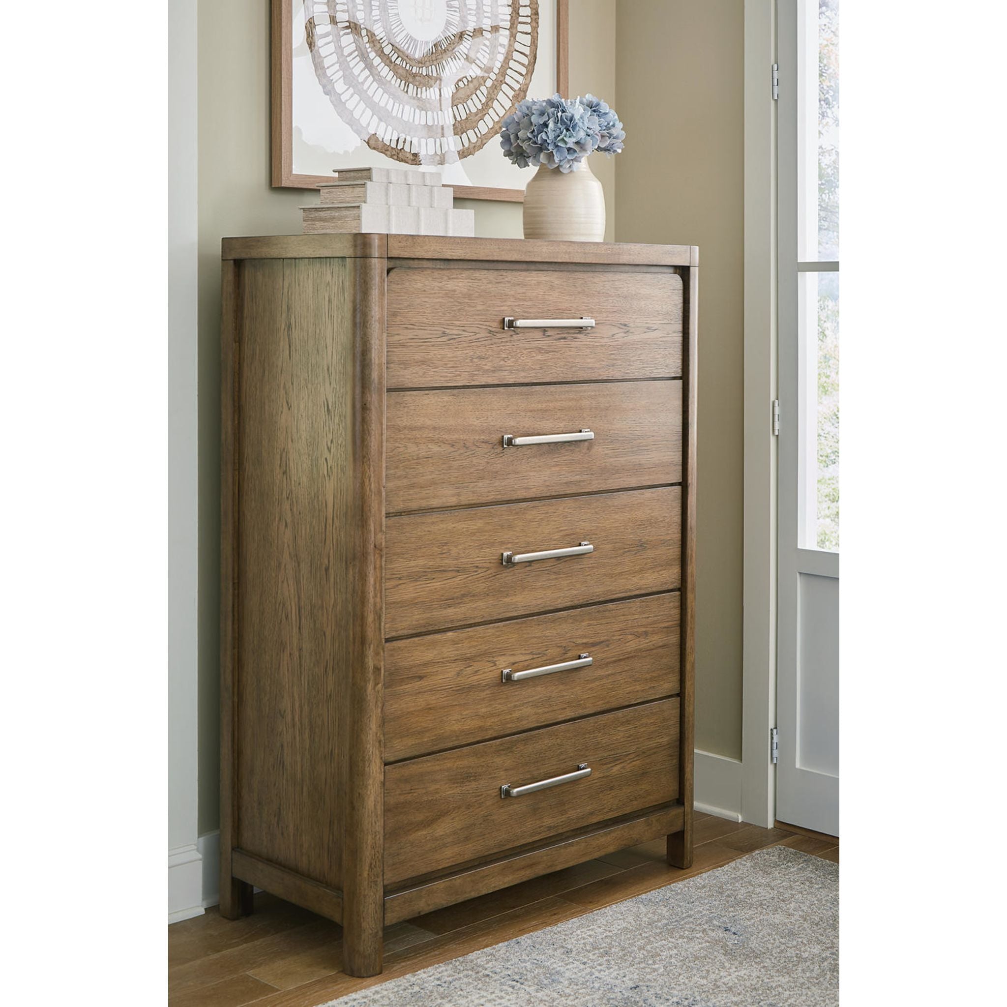 Cabalynn Chest - Light Brown Wooden Storage Cabinet for Bedroom, Living Room & Office | Organize Clothes, Books & Home Decor