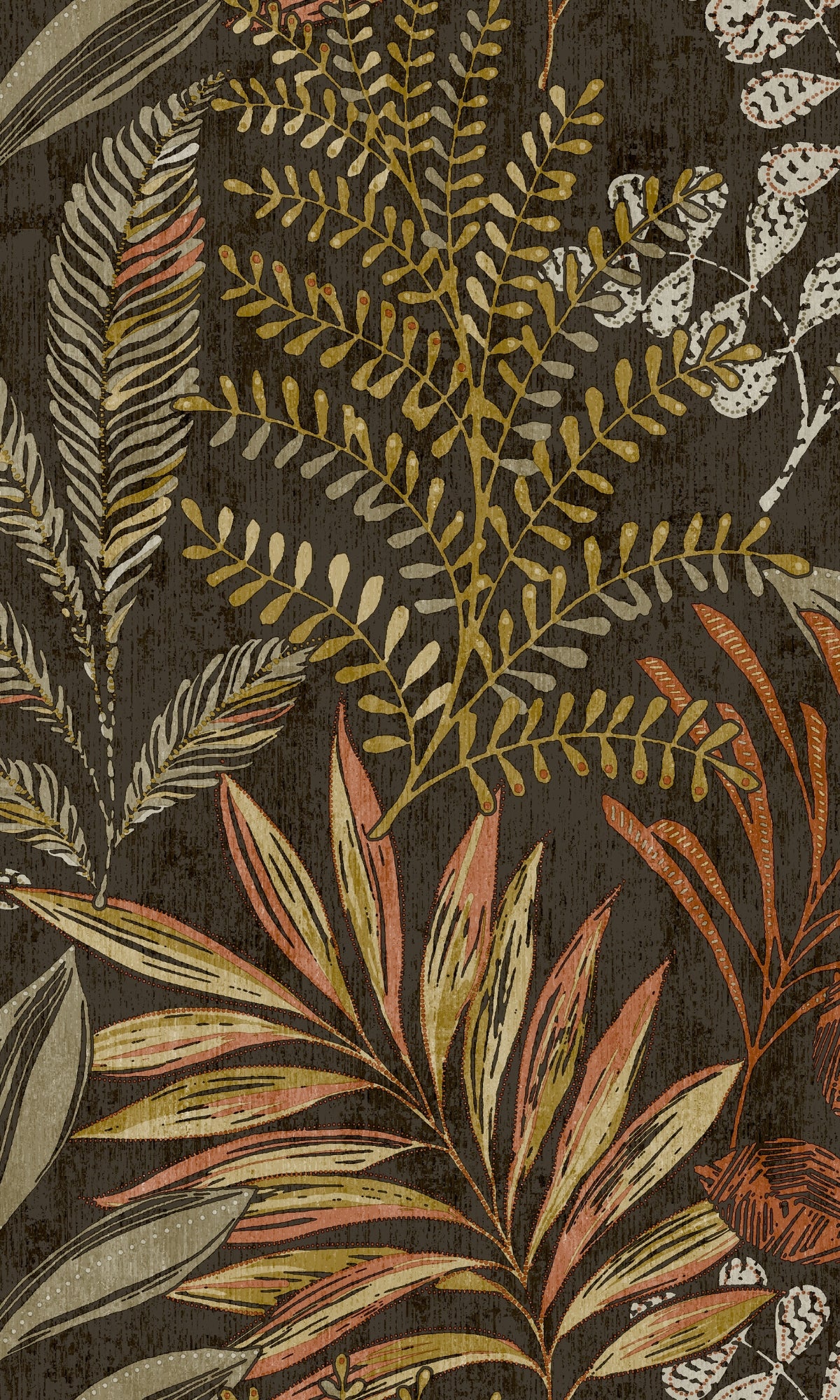 Brown Light Leaf Motif Tropical Wallpaper R7961 - Nature-Inspired Peel & Stick Wallpaper for Living Room, Bedroom & Office Decor