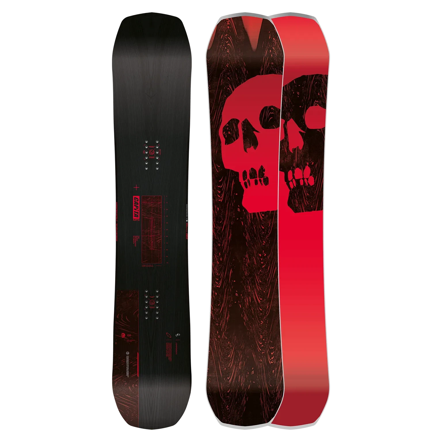 Capita Black Snowboard Of Death 2025 - Premium Freeride Snowboard for Powder & Backcountry - Ideal for Advanced Riders & Mountain Adventures