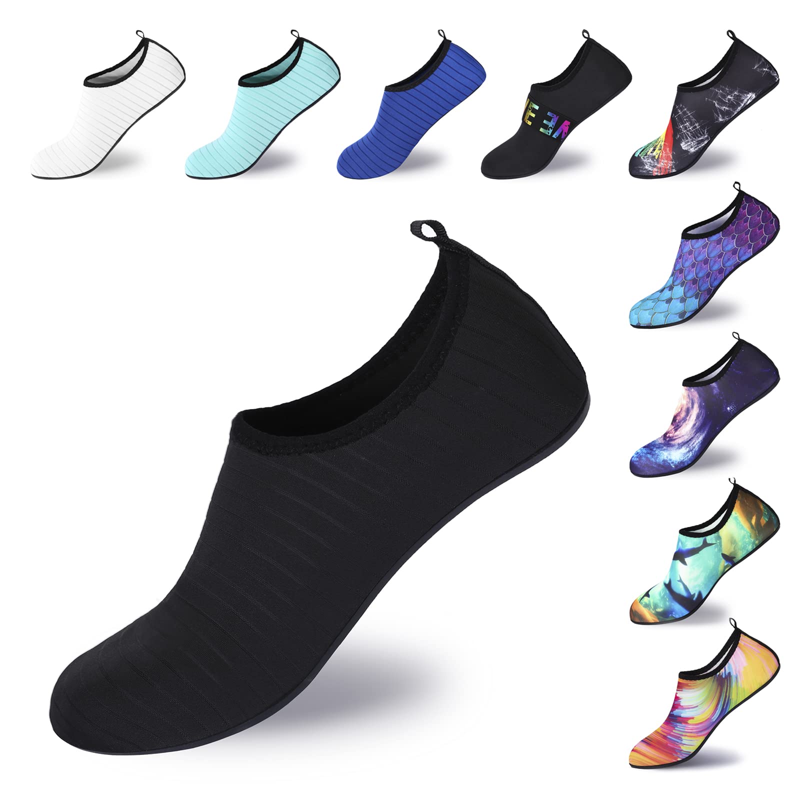 BowenBo Water Shoes for Men and Women - Barefoot Aqua Socks for Swimming, Beach, Surfing & Outdoor Water Sports | Lightweight Quick-Dry Water Shoes for Pool, Kayaking, Snorkeling & Water Activities