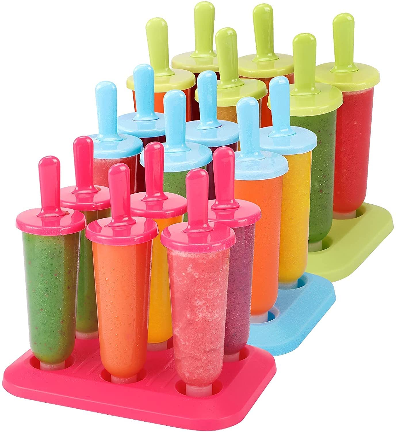 Zollyss Round Shaped Popsicle Molds Set - 6 Pack BPA Free Ice Pop Maker for Kids & Adults | Perfect for Summer Treats, Birthday Parties & Family Fun