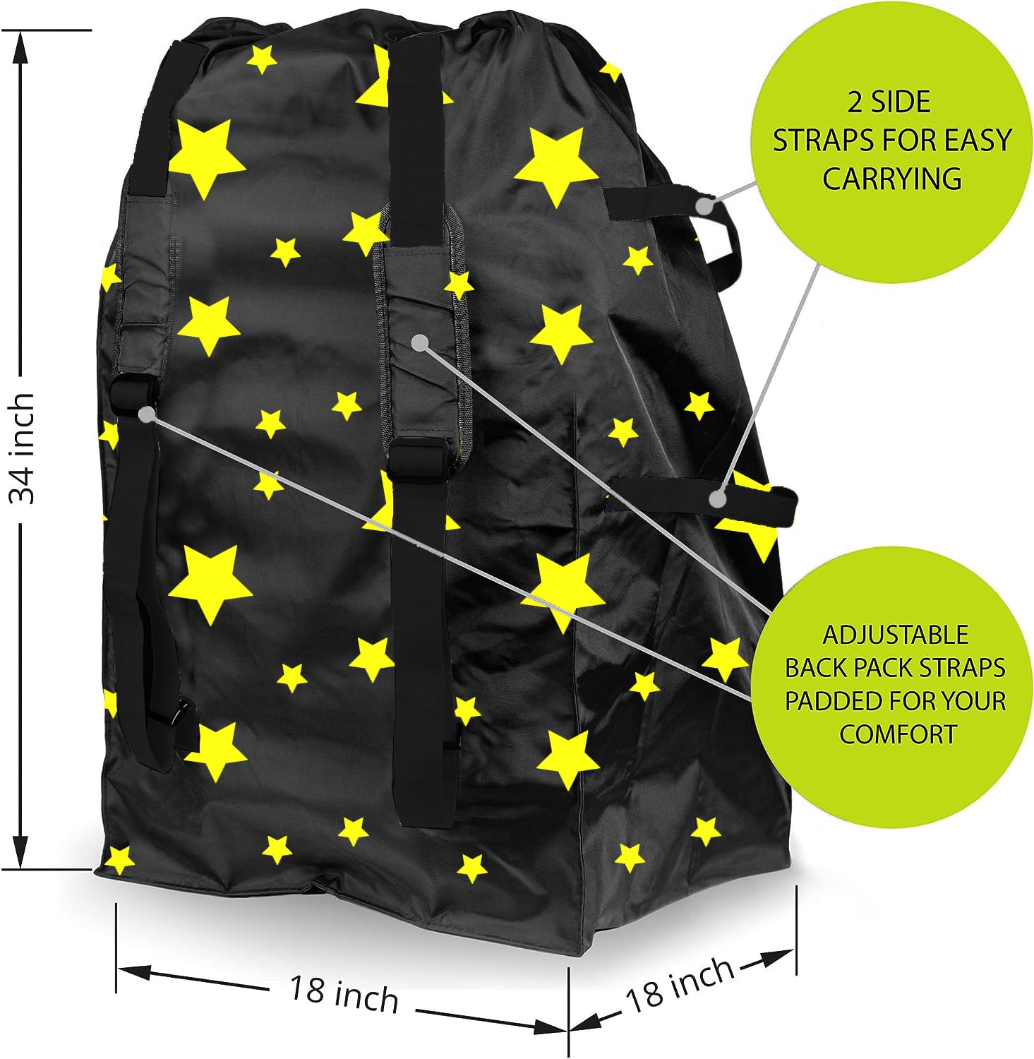 **V VOLKGO Durable Airplane Car Seat Travel Bag - Easy Carry Gate Check Cover for Airplane, Car Seat Protection - Perfect for Family Travel, Airplane Trips & Road Trips**