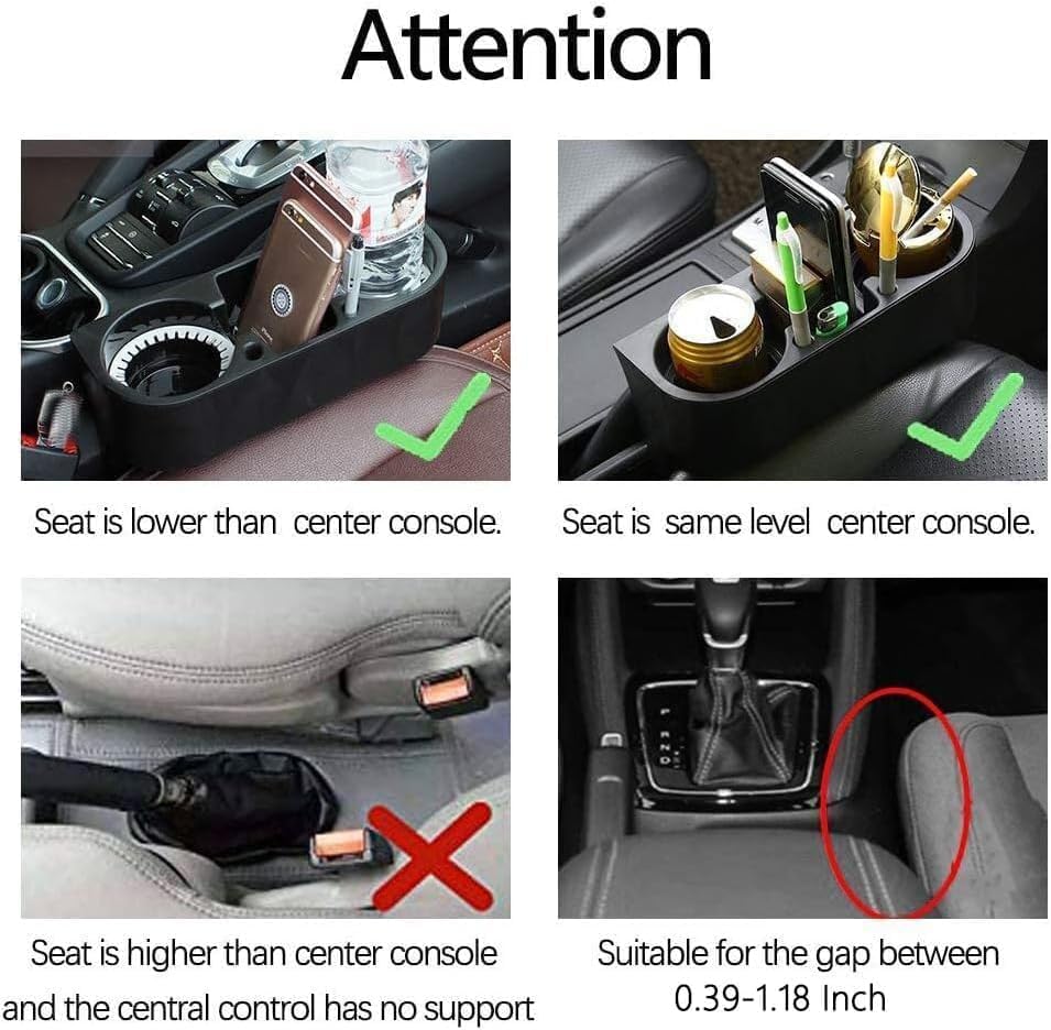 Portable Car Cup Holder for Drinks & Phone - Multifunctional Vehicle Seat Organizer with Heart Horse Design (Black) - Perfect for Road Trips, Commuting & Travel Accessories